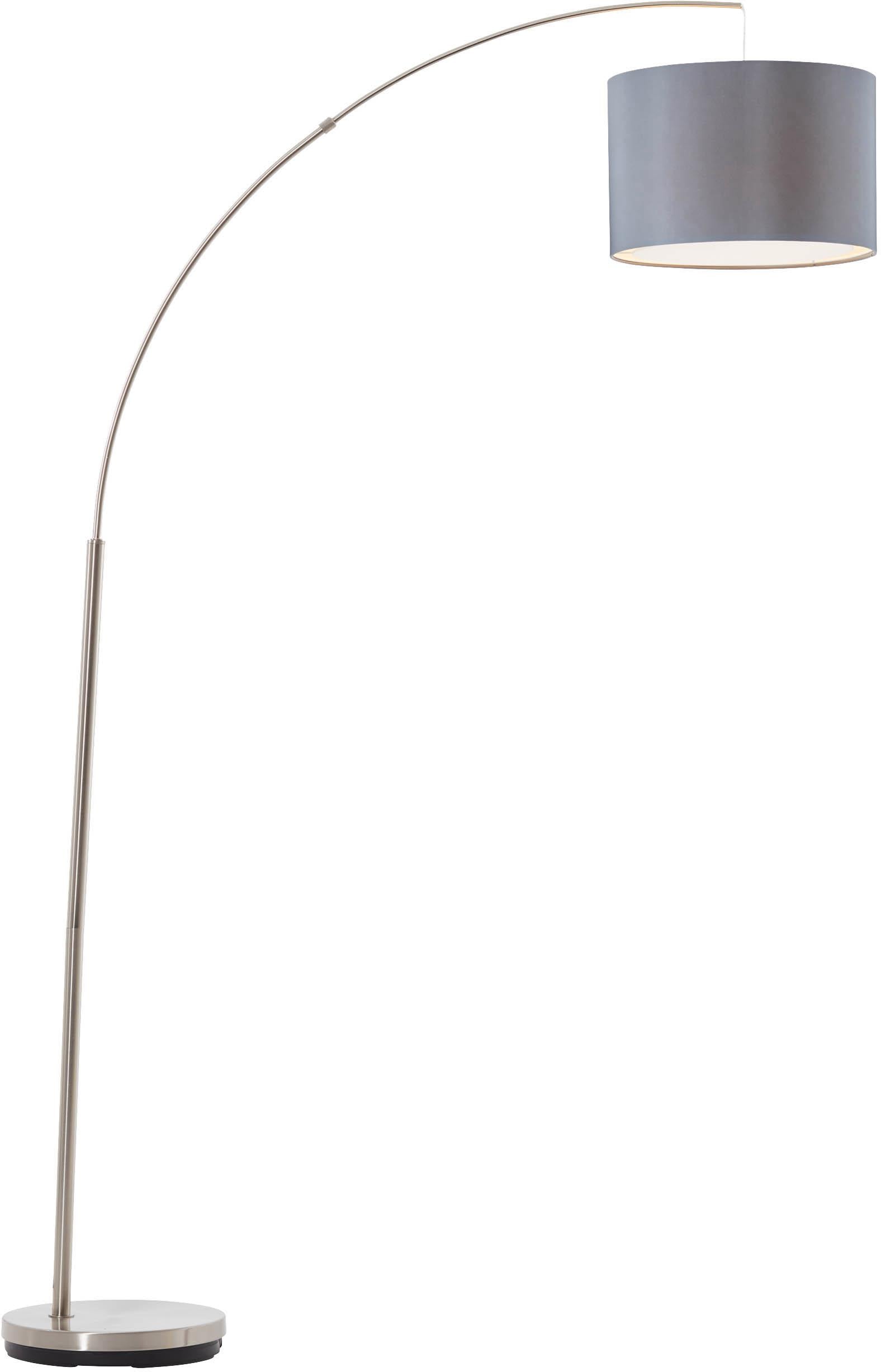 Brilliant Bogenlampe »Clarie«, 1 flammig, Leuchtmittel E27 | ohne Leuchtmittel, 29cm Höhe, E27 max. 60W, LED geeignet, mit grauem Textilschirm