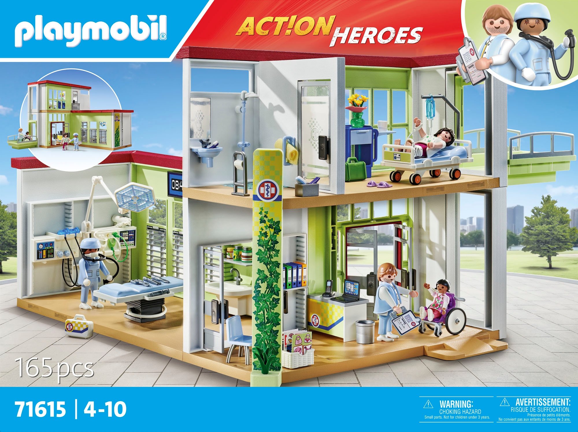 Playmobil® Konstruktions-Spielset »Modernes Krankenhaus (71615), Action Heroes« Made in Europe