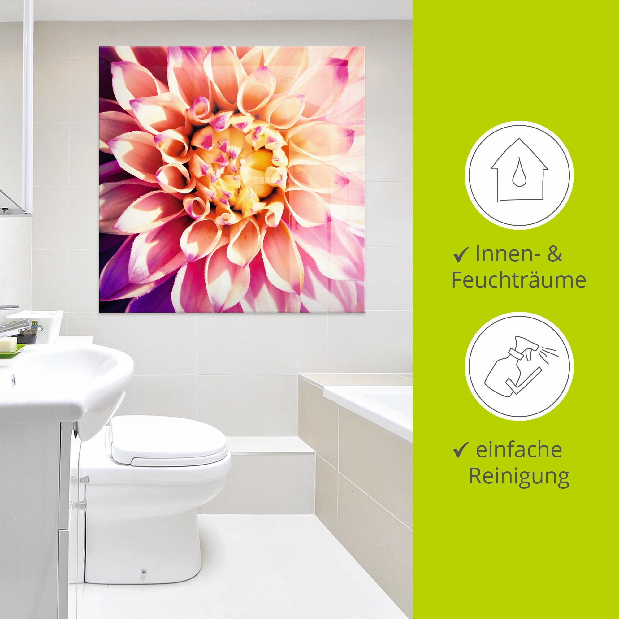 Artland Glasbild »Dahlie«, Blumen, (1 St.), in verschiedenen Grössen