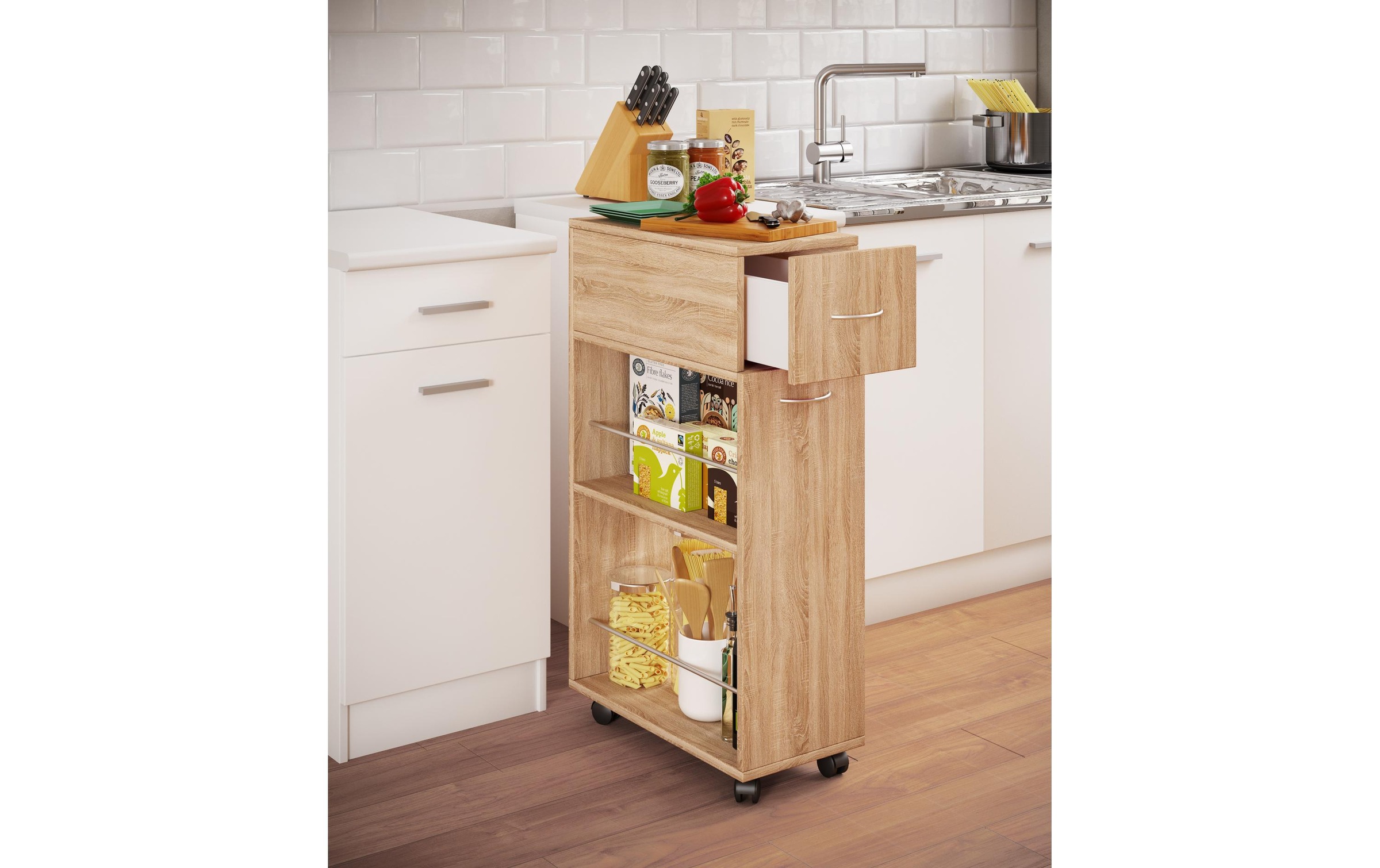 VCM Küchenwagen »VCM Nischenwagen Tusal mit Schublade 25 x 85 x 50 cm, Braun«
