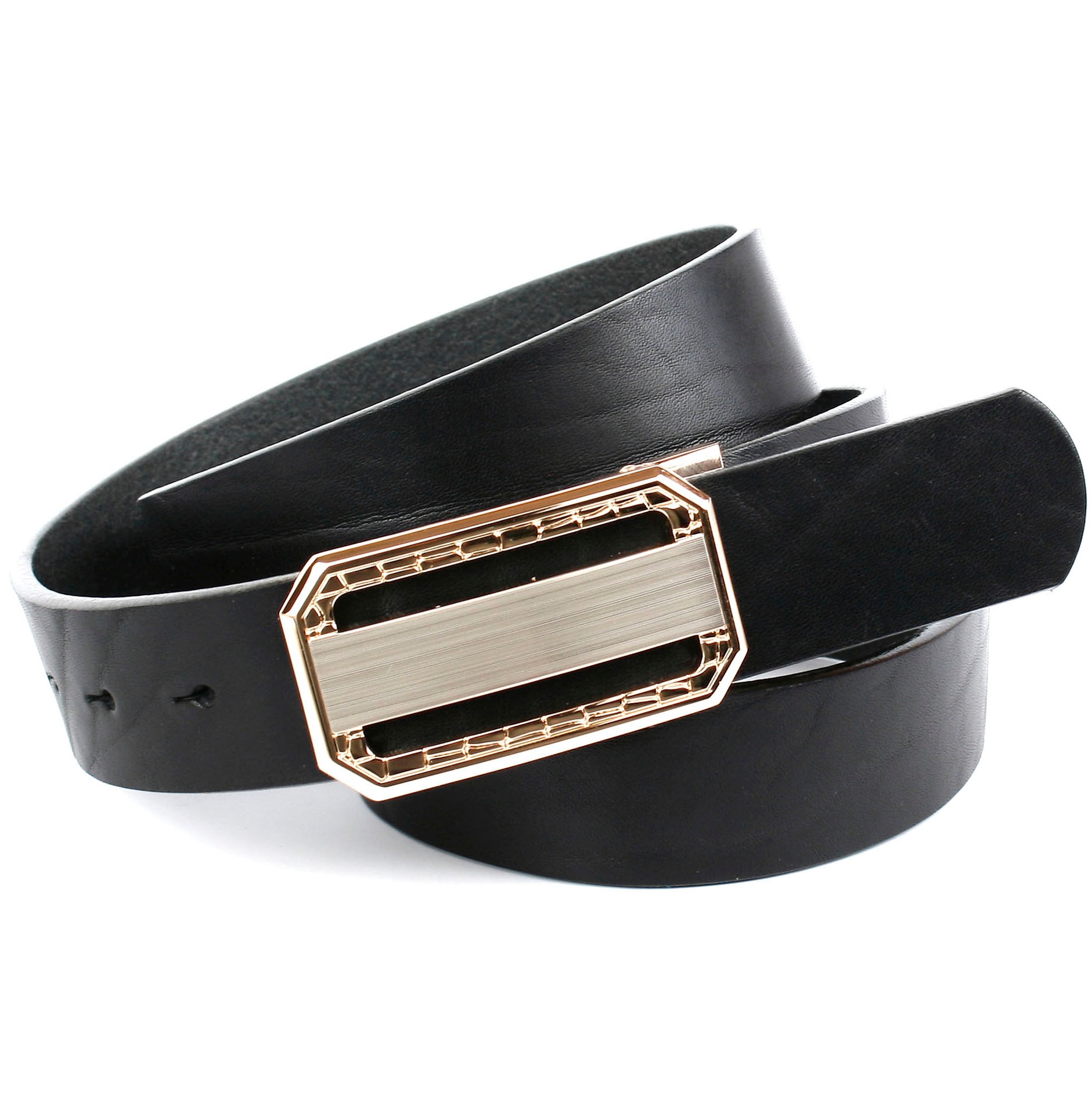 Image of Anthoni Crown Ledergürtel, Vollledergürtel mit goldfarbener Schliesse bei Ackermann Versand Schweiz