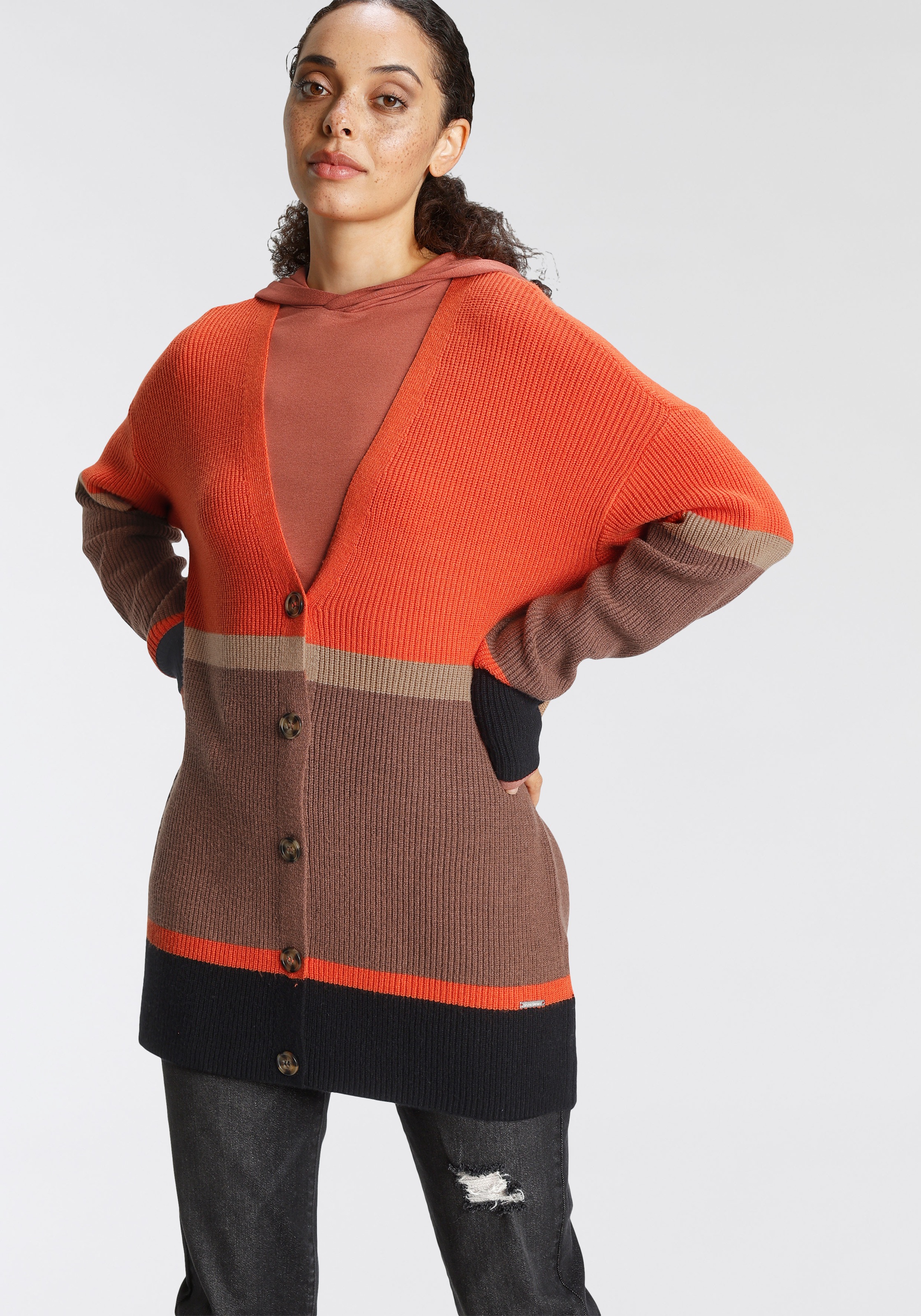 Image of Bruno Banani Cardigan, sportive Block-Streifen NEUE KOLLEKTION bei Ackermann Versand Schweiz