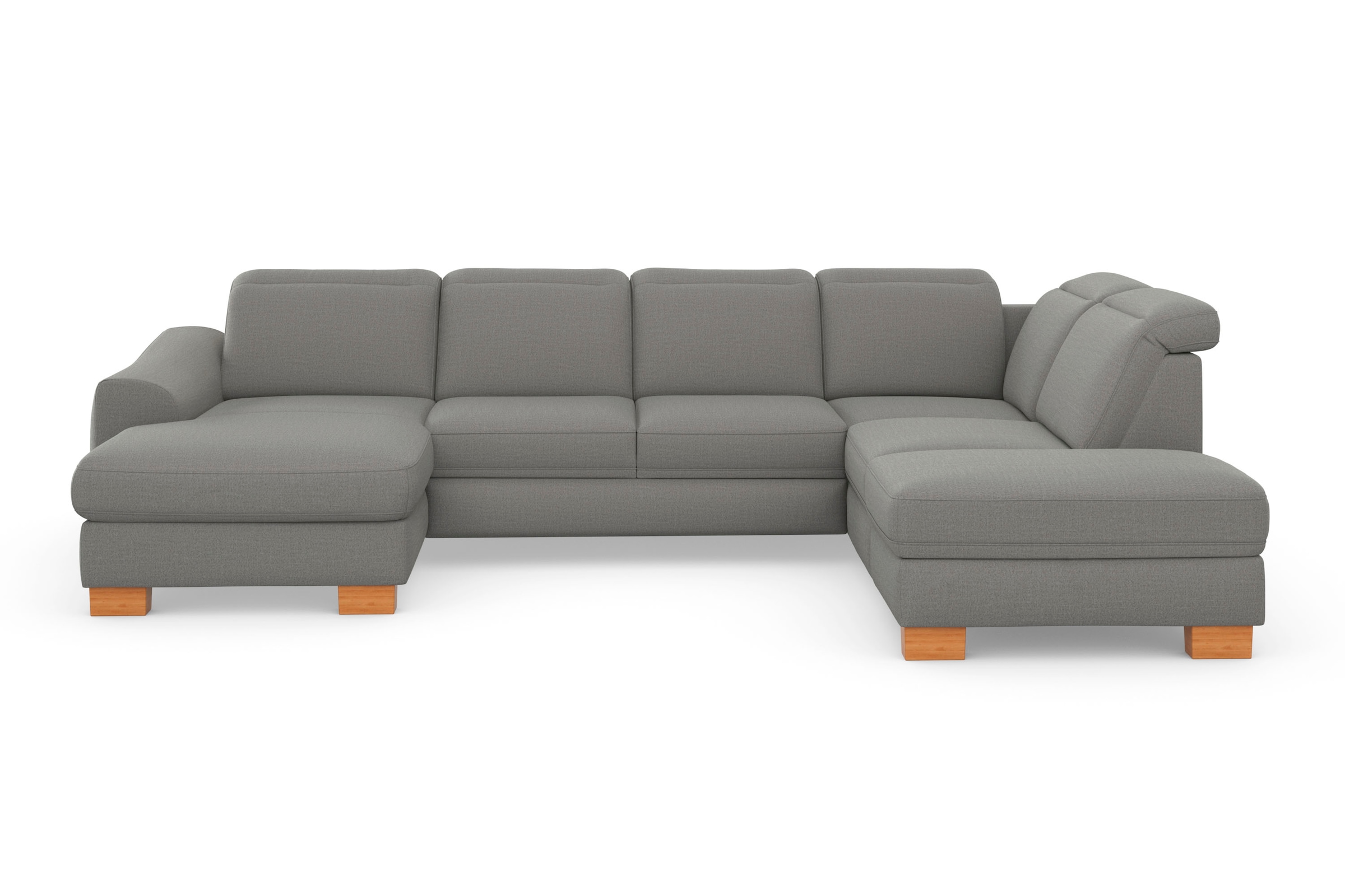 sit&more Wohnlandschaft »Dundee U-Form«, mit Federkern und Massivholzfüssen, wahlweise mit Kopfteilverstellung