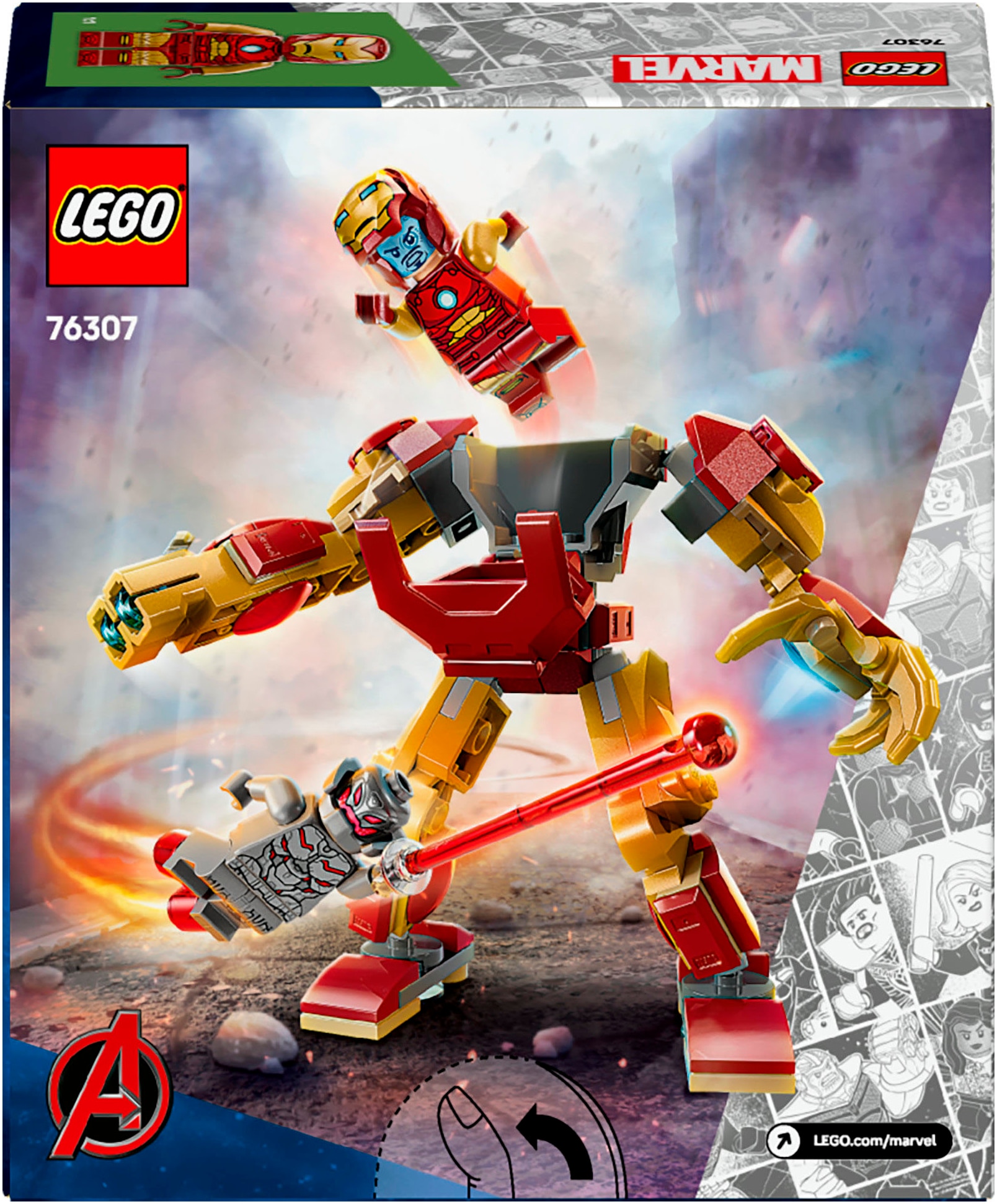 LEGO® Konstruktionsspielsteine »Iron Man Mech vs. Ultron (76307), LEGO Super Heroes« Made in Europe