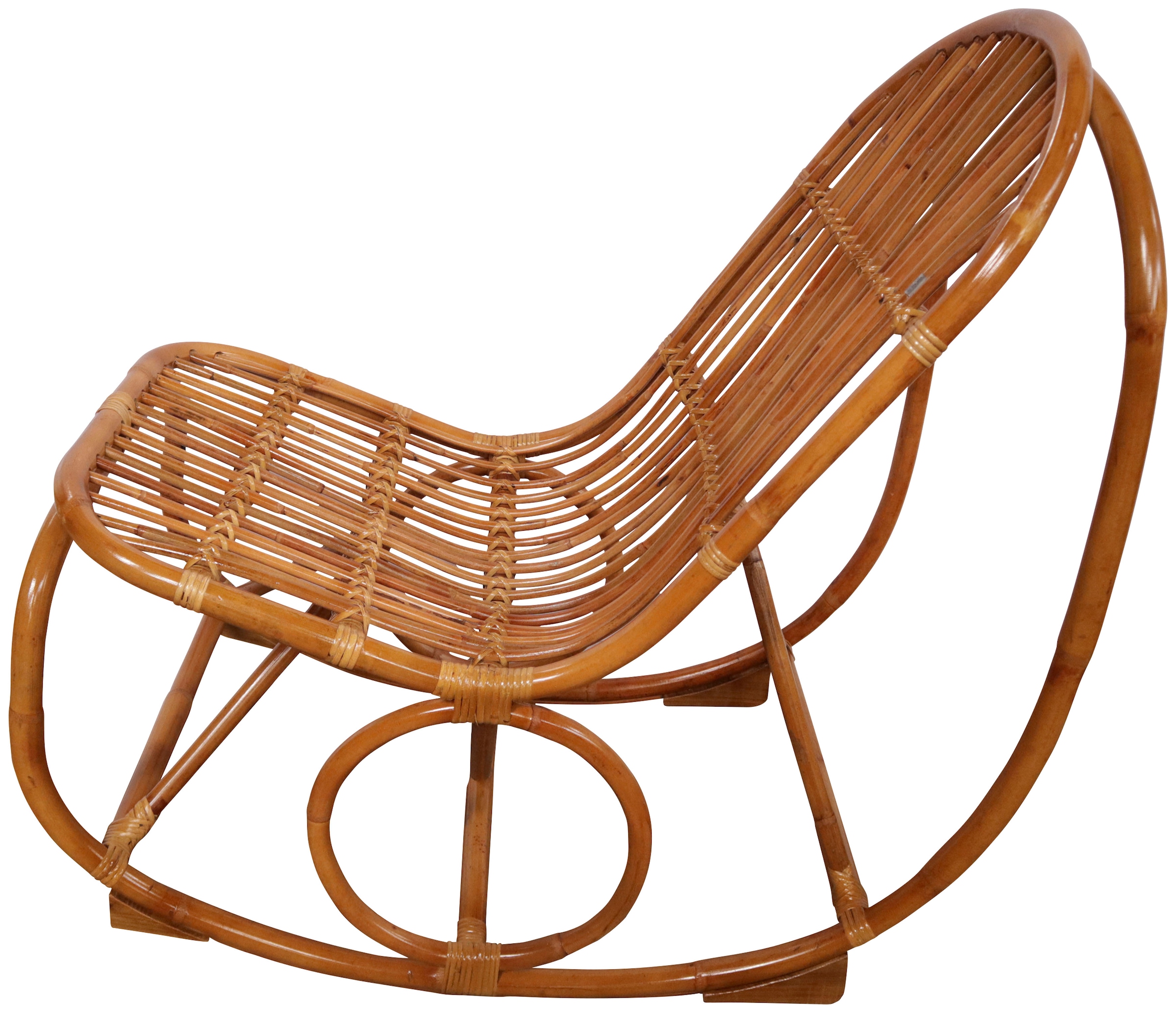 SIT Schaukelstuhl »Kampala aus naturbelassenem Rattan mit Metallmanschette« () Rattan-Schaukelstuhl mit natürlicher Optik