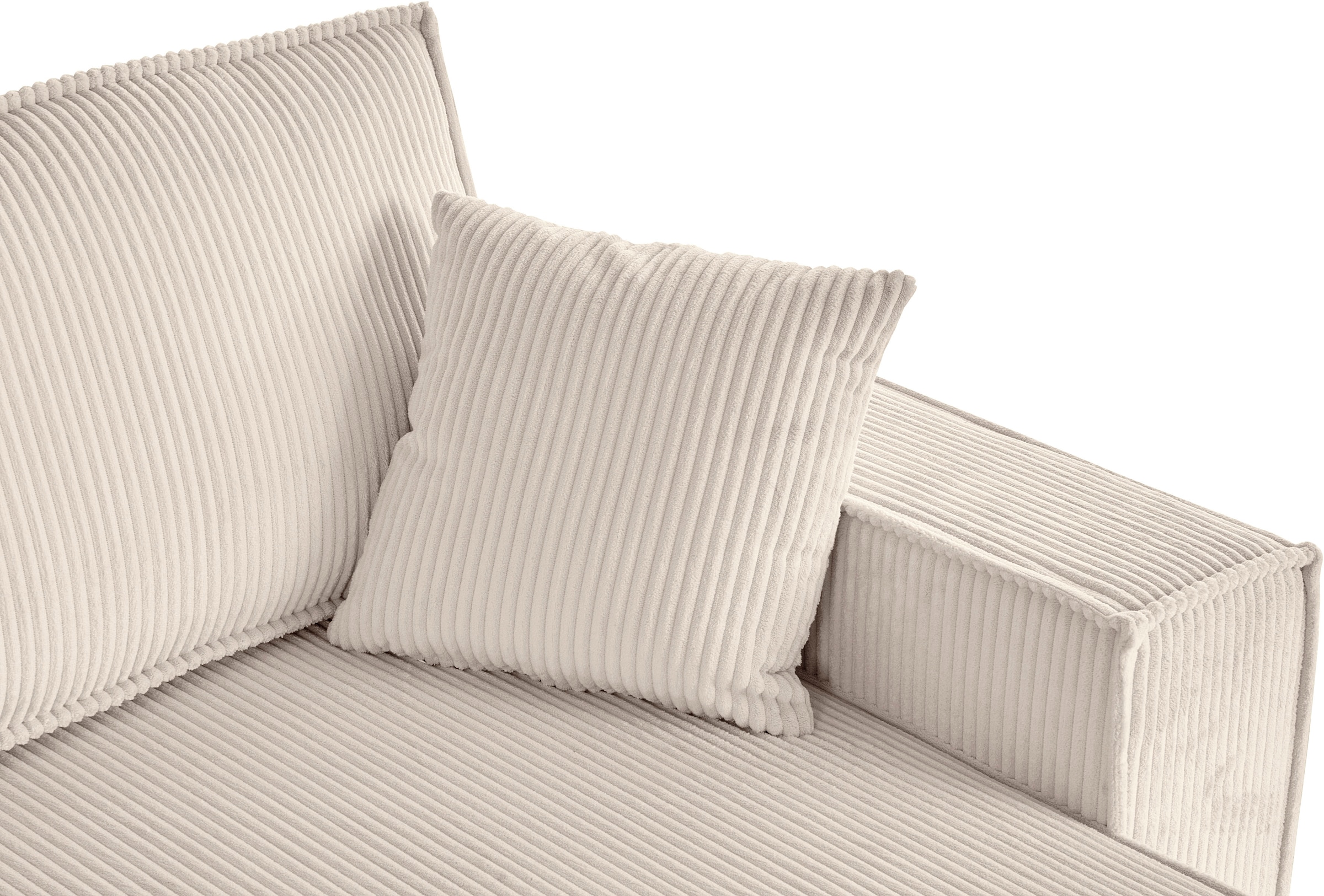 GOODproduct Wohnlandschaft »CASSI L-Form, 241cm - OTTO. Verlässliche Qualität.« Schlaffunktion (133/270cm), Bettkasten, Seitentaschen, Cord-Bezug