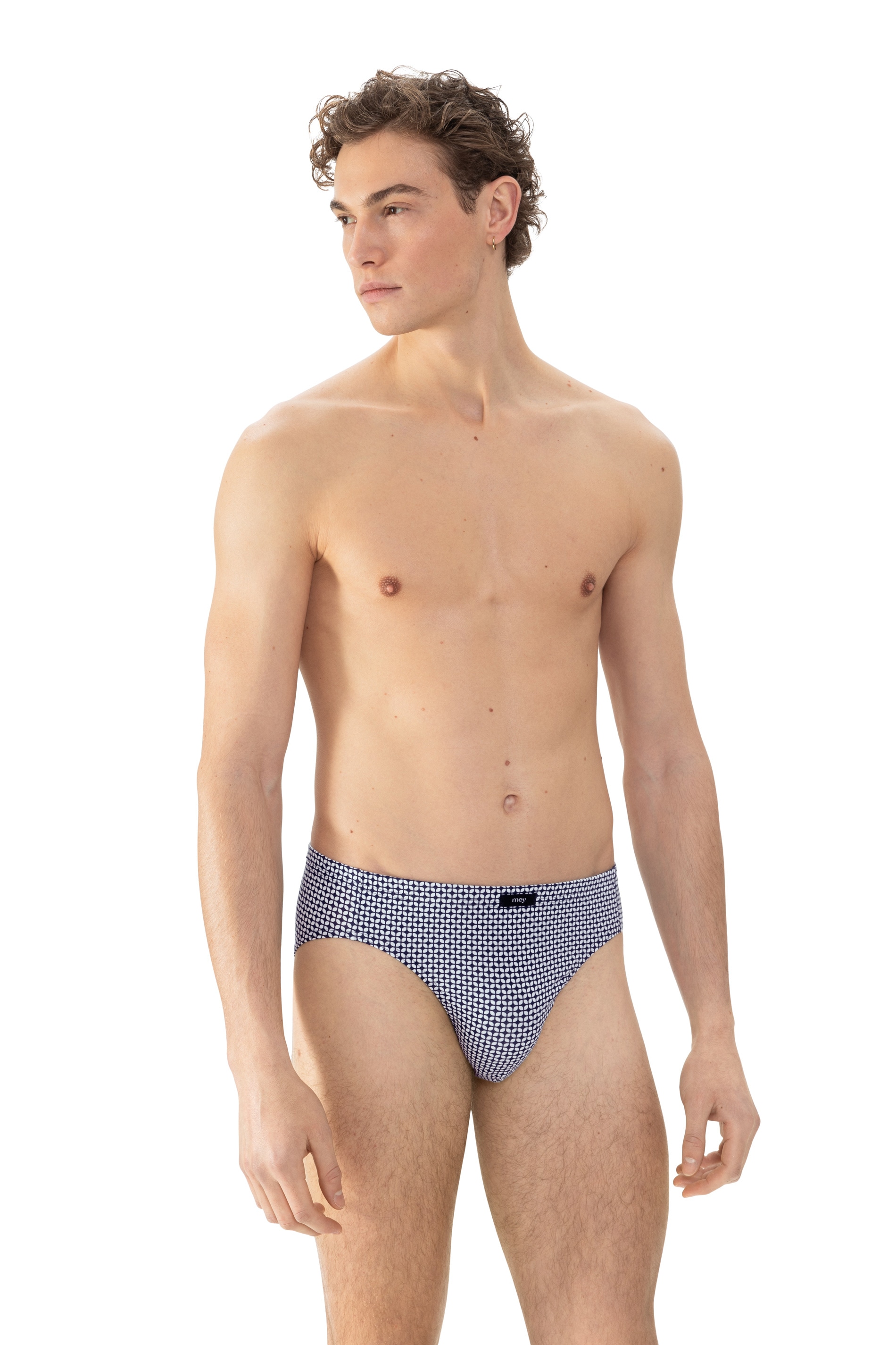 Image of Mey Slip "BLUE GEO" ohne Eingriff, mit elastischem Bund, körpernahe Passform