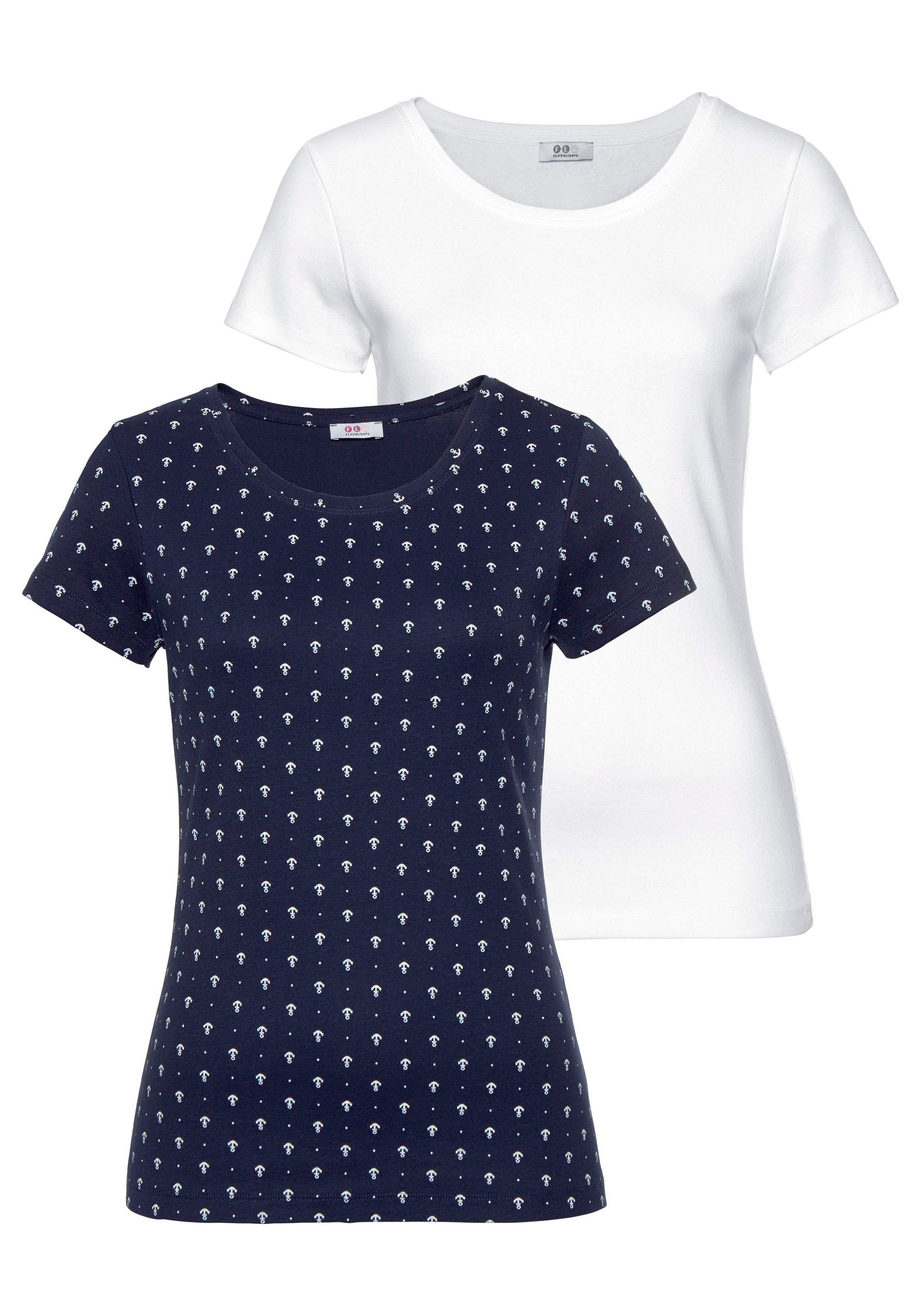 Image of Flashlights T-Shirt, (Packung, 2er-Pack), mit verschiedenen Print-Motiven bei Ackermann Versand Schweiz