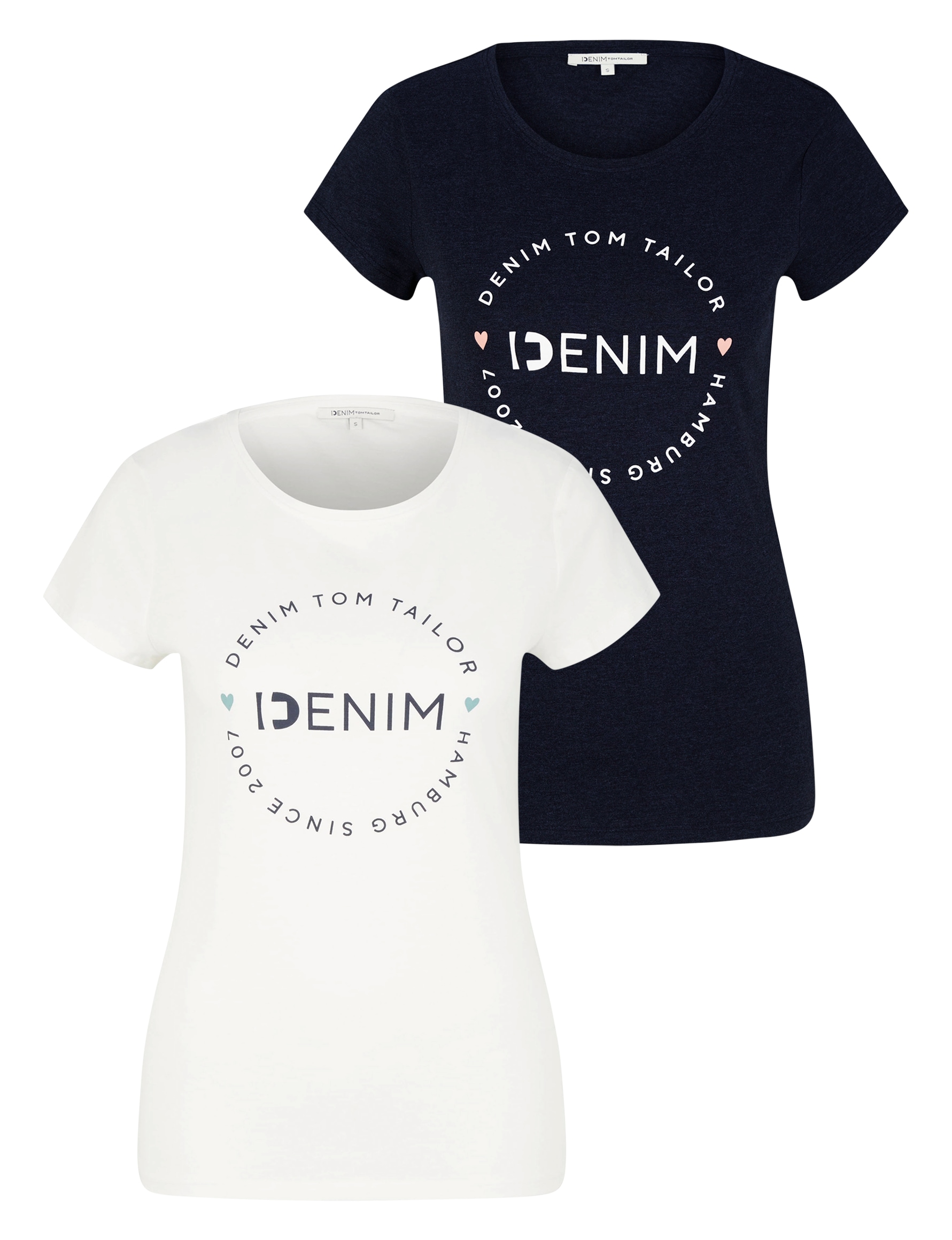 Image of TOM TAILOR Denim T-Shirt Packung, 2-er Pack, 2 Stk.