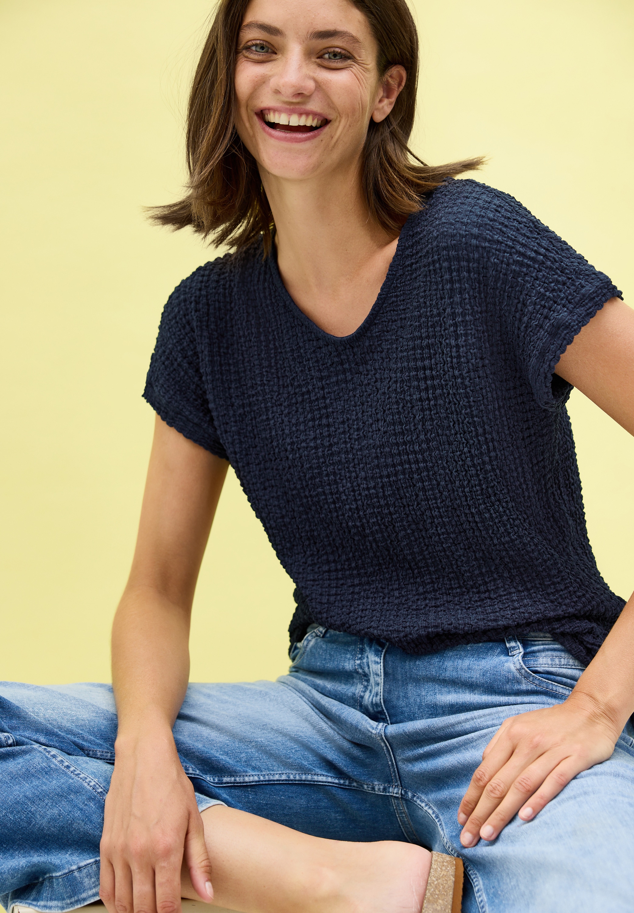Cecil T-Shirt, in Struktur-Optik