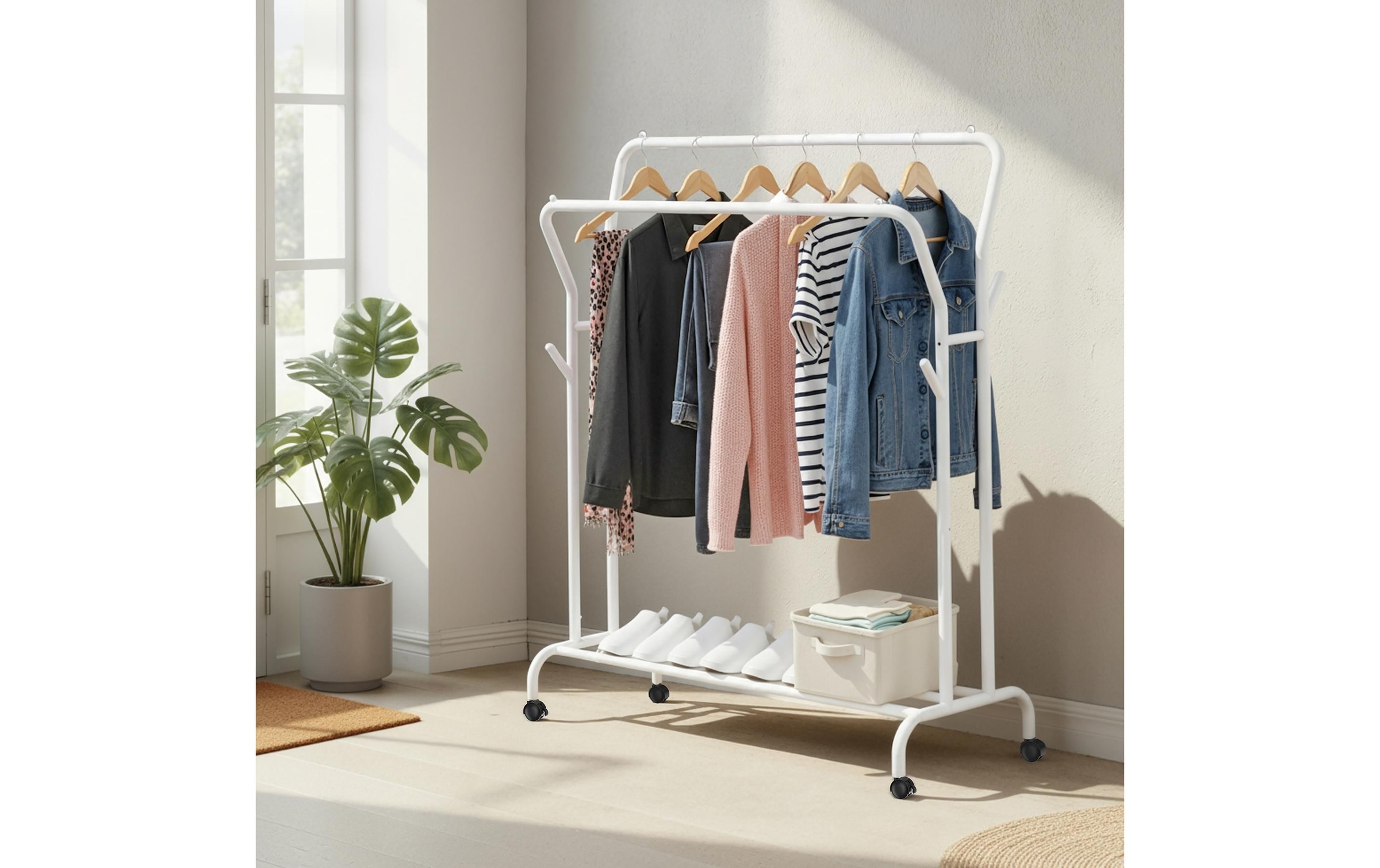 SONGMICS Kleiderständer »mit Rädern White«