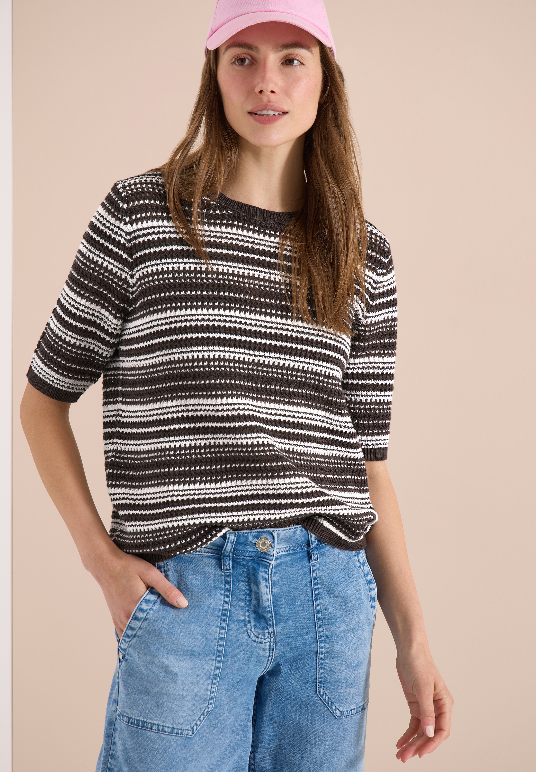 Image of Cecil Strickpullover mit Rundhals und Streifen
