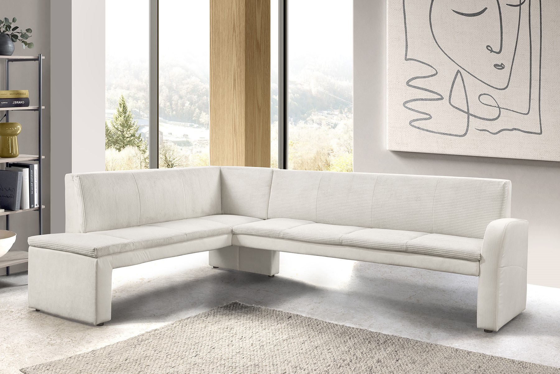 exxpo - sofa fashion Banc d'angle »Cortado, elegant und modern mit hohem Sitzkomfort« grande garde au sol, belle finition des détails