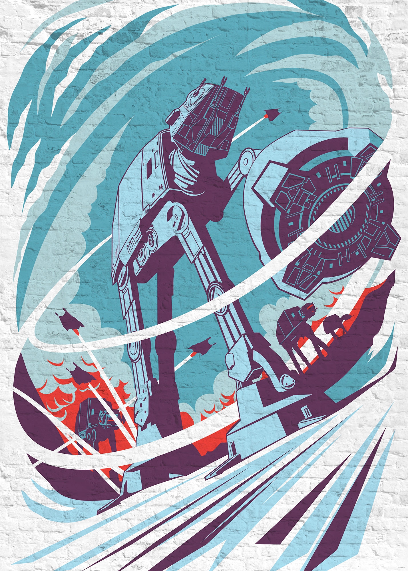 Komar Fototapete »Star Wars Classic Concrete Hoth« Comic | bedruckt glatt