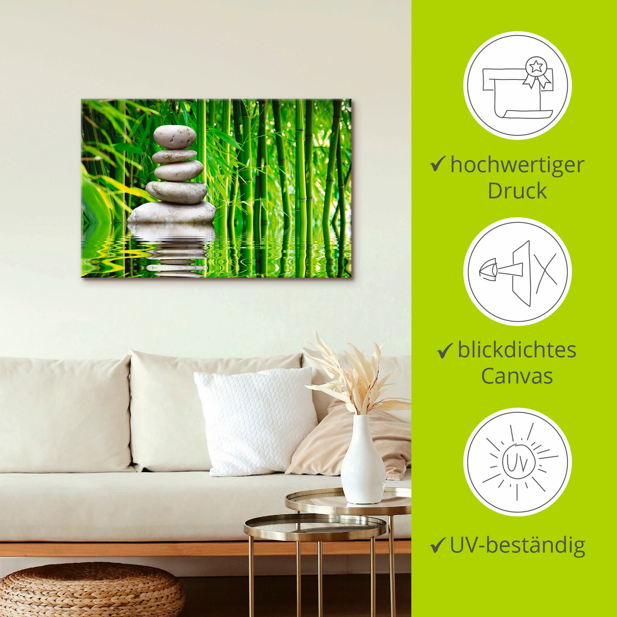Artland Tableau sur toile »Balance« Zen 1 cuis tlg. auf Holzrahmen gespannt