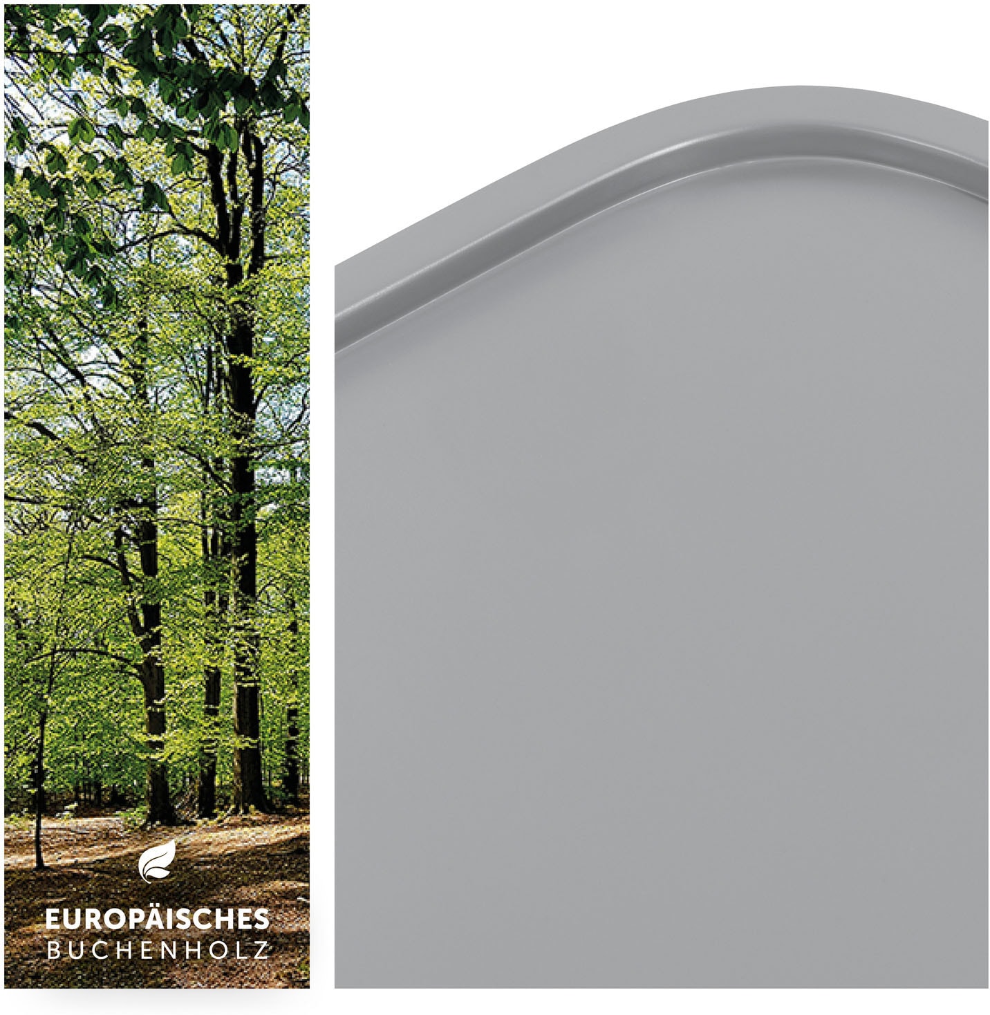 Hauck Plateau de chaise haute »Alpha Wooden Tray Essbrett, grey« für Hochstühle Alpha+ und Alpha+ Select