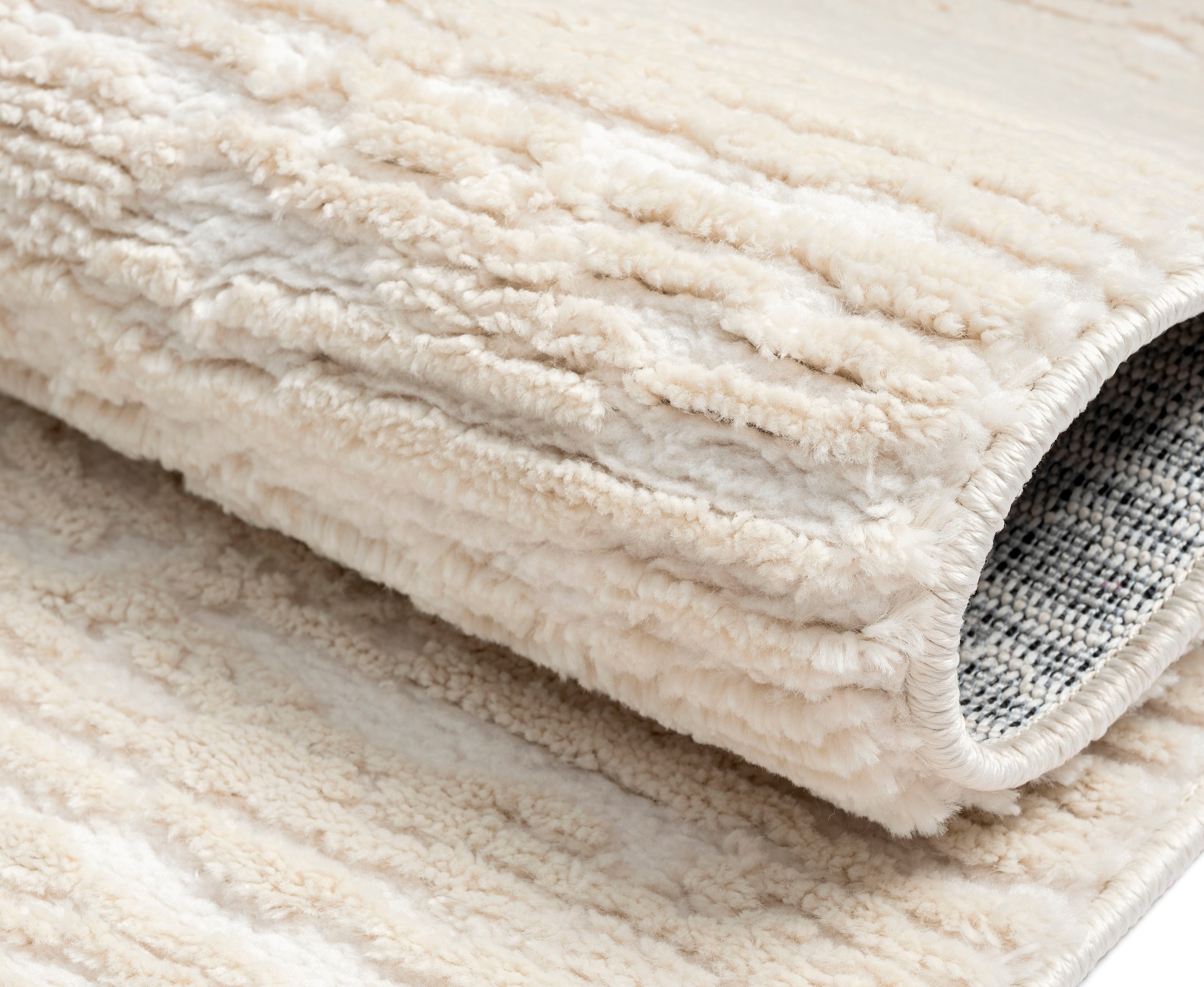 Myflair Möbel & Accessoires Hochflor-Teppich »Moroccan Pureness«, rechteckig, 24 mm Höhe, moderner Teppich, Uni Farben, flauschig weich durch Hochflor