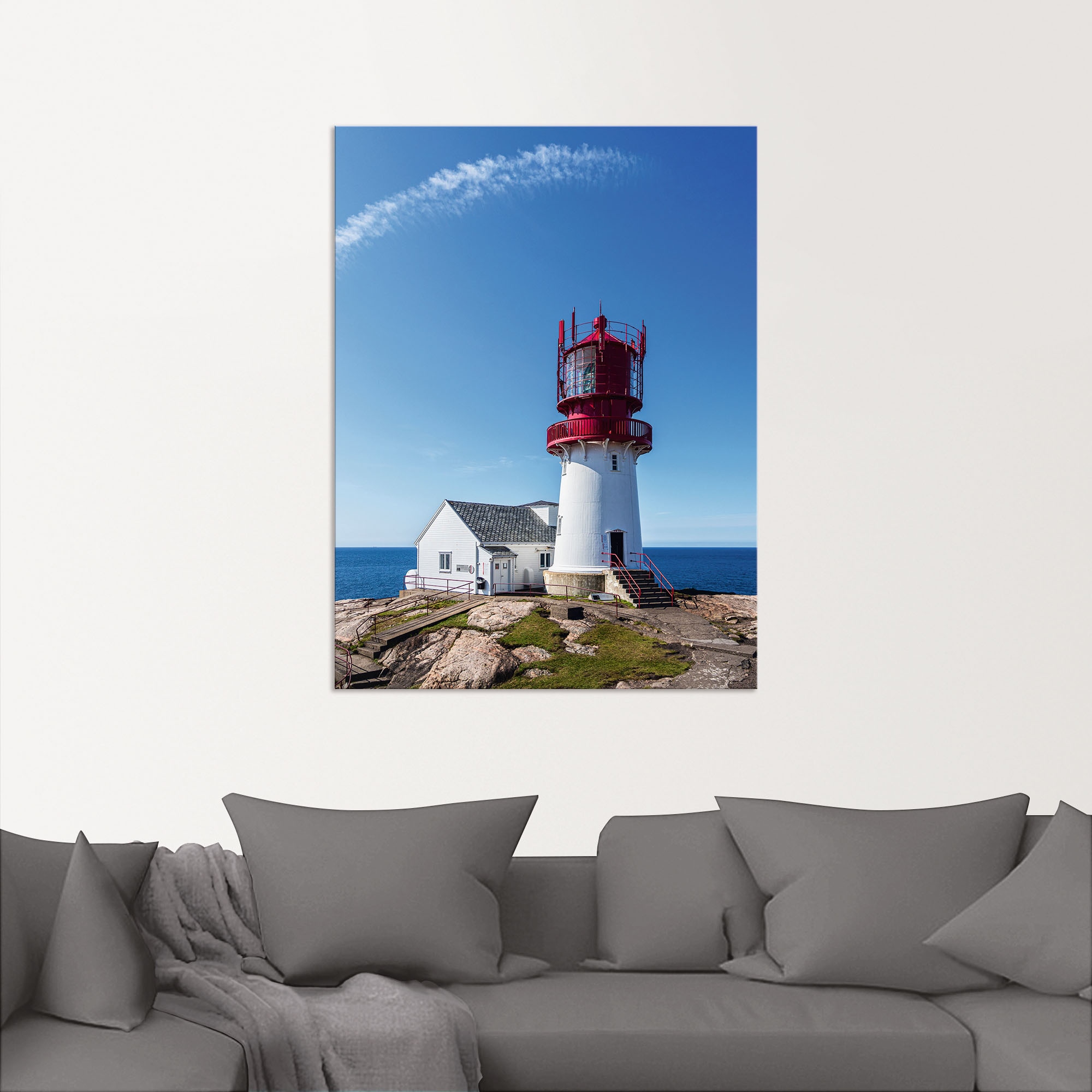 Artland Wandbild »Leuchtturm Lindesnes Fyr in Norwegen«, Gebäude, (1 St.), als Alubild, Leinwandbild, Wandaufkleber oder Poster in versch. Grössen