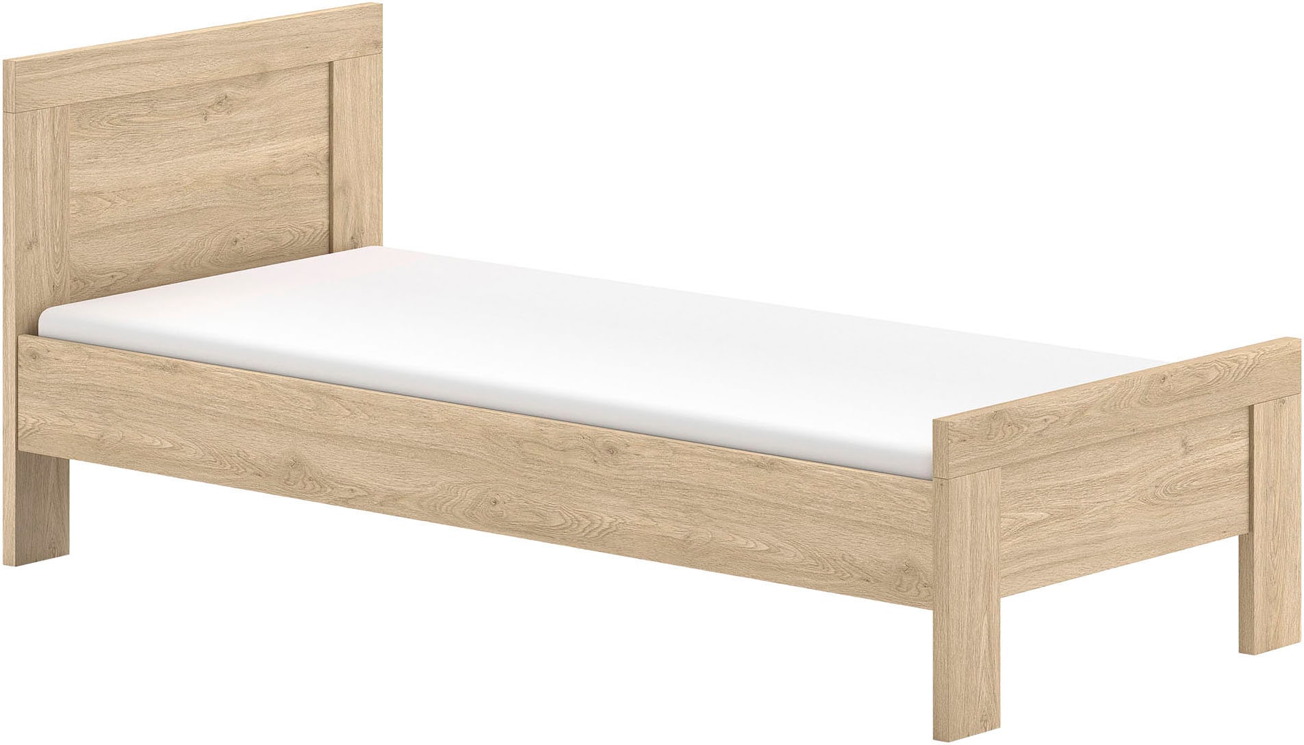 Vipack Jugendzimmer-Set »SAM - Bett, Nachtkonsole, Kleiderschrank 2-trg., gradliniges Design« Schubladen auf Metallauszug, Kleiderschrank 2-trg. mit viel Stauraum, 3 tlg. tlg.