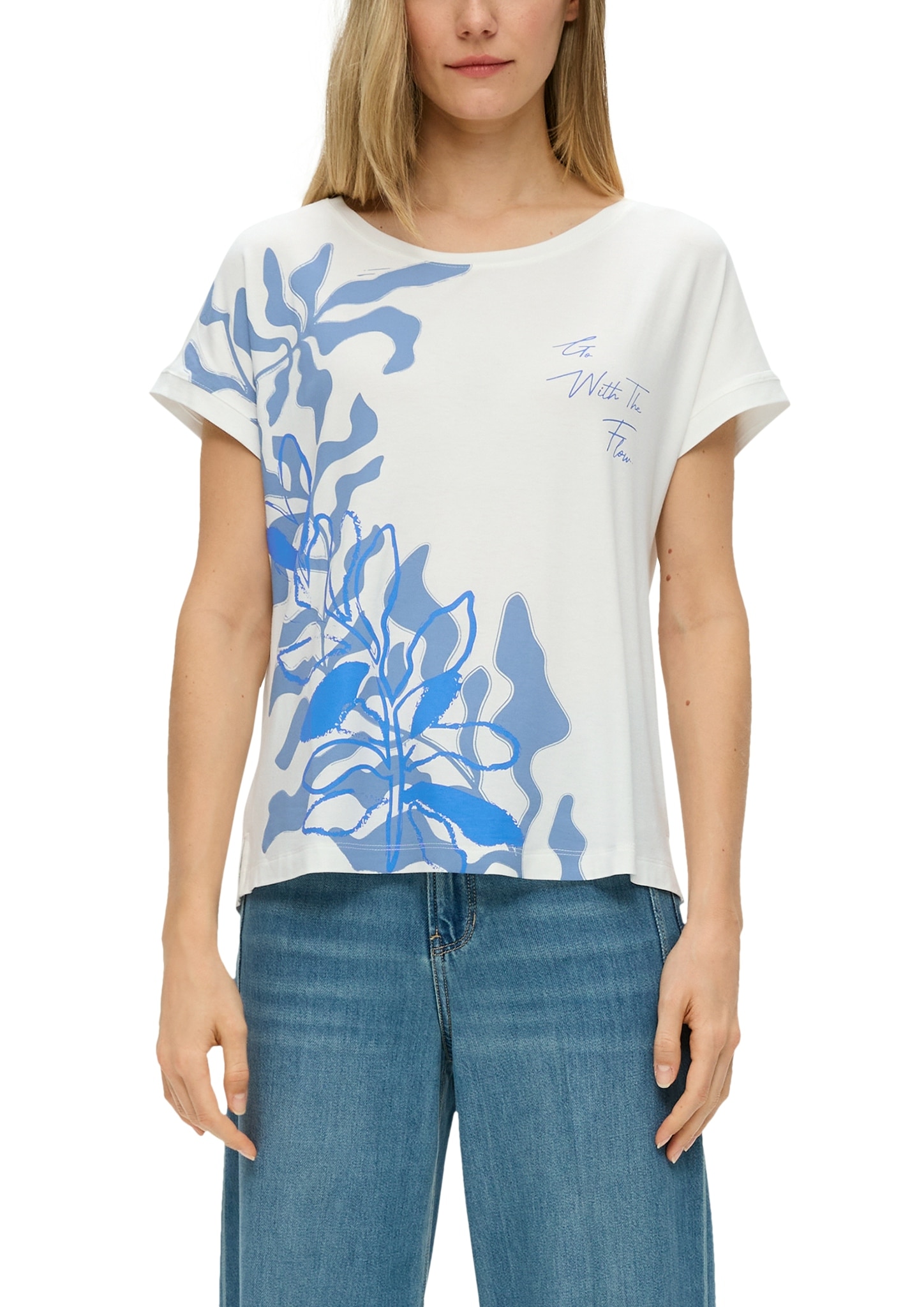 s.Oliver Print-Shirt, mit grossem Floral-Print