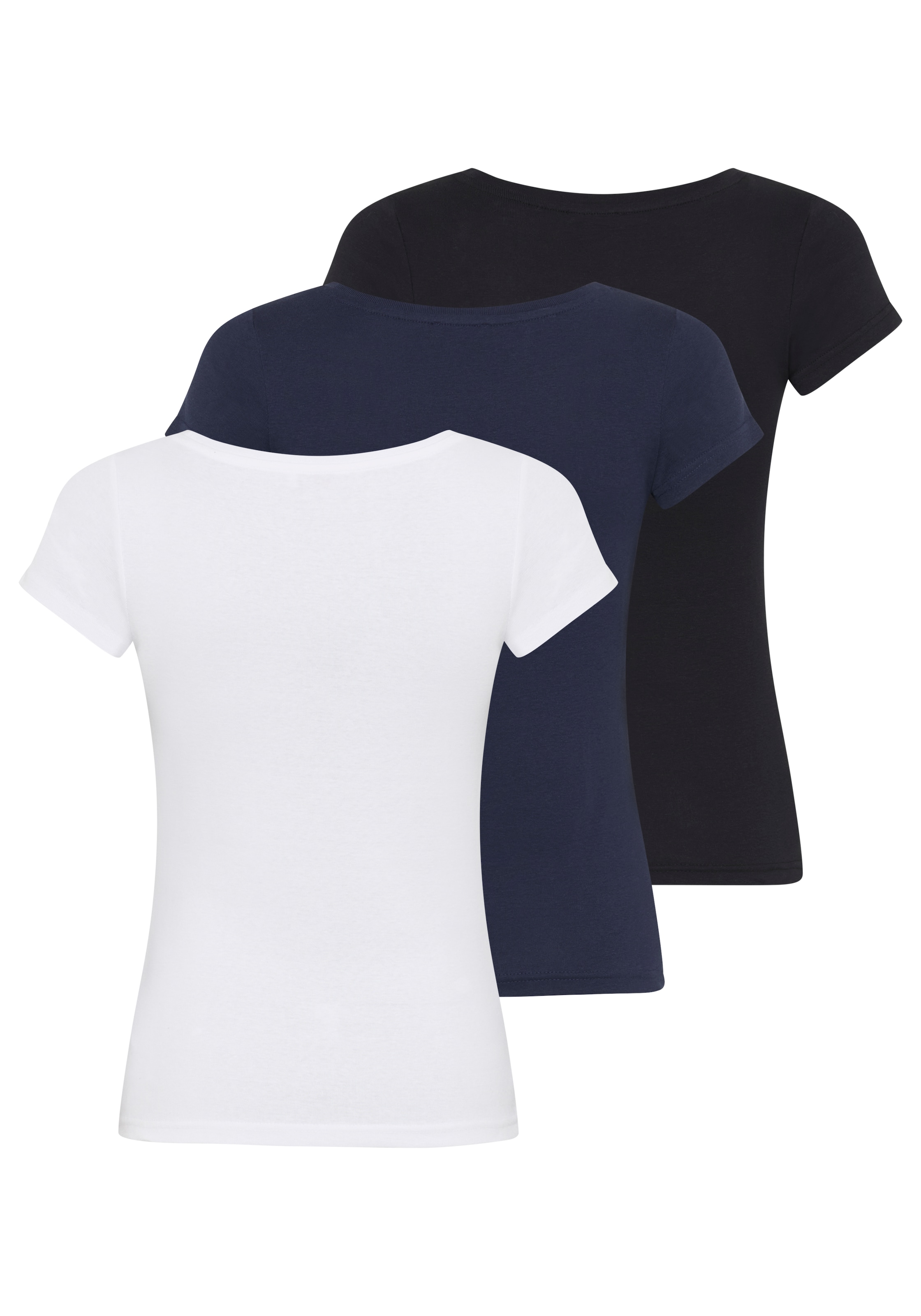Flashlights T-shirt pack de 3,  manches courtes, coupe très ajustée, en tissu côtelé fin