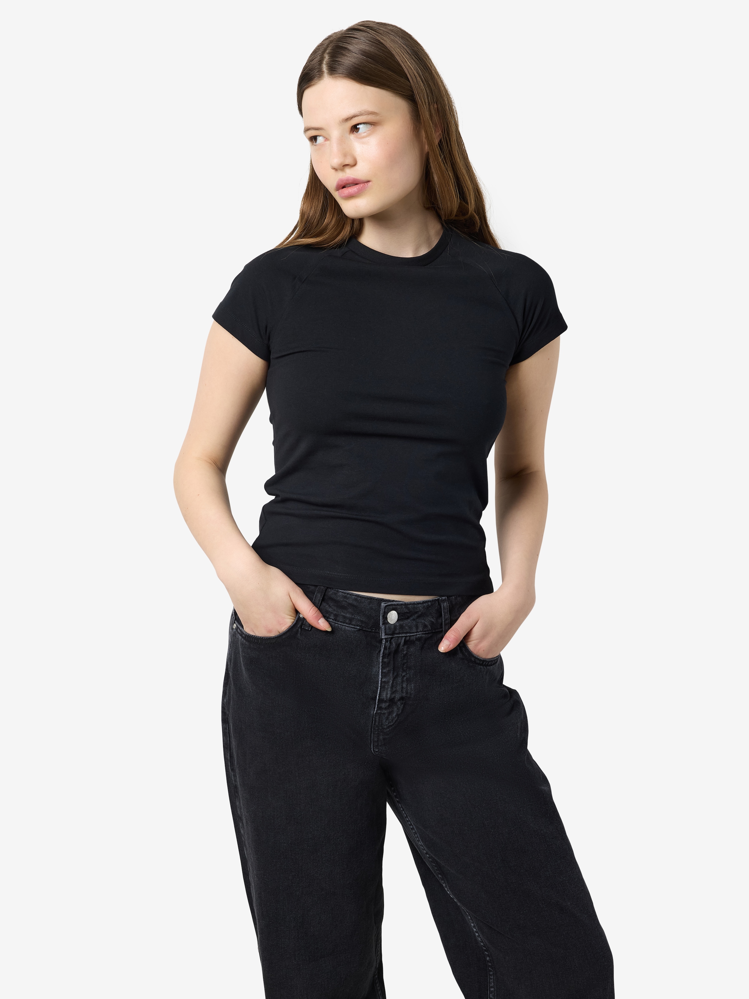 Image of Noisy may Kurzarmshirt "NMKATINKA S/S RAGLAN TOP FWD JRS NOOS"