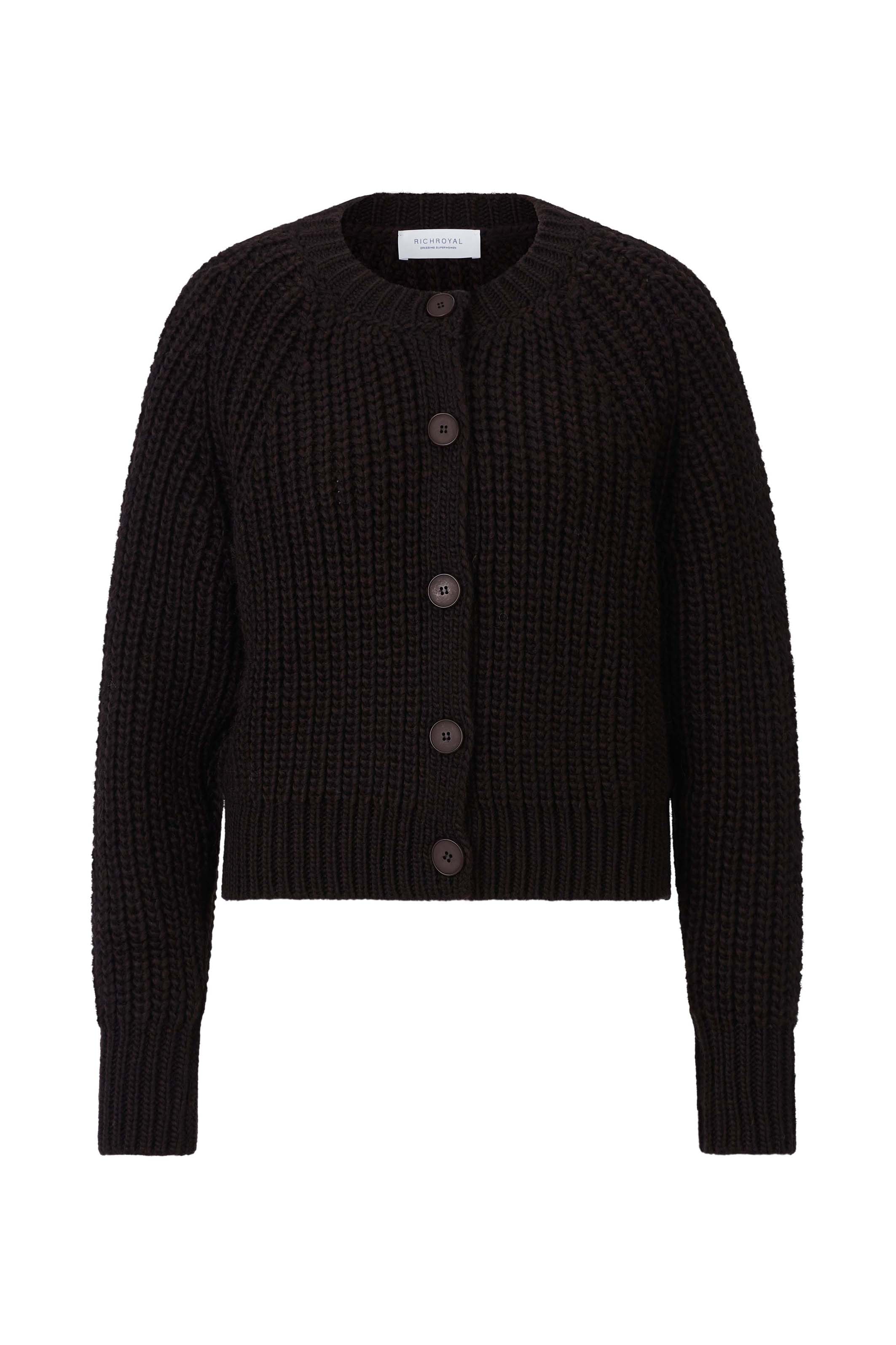 RICHROYAL Strickjacke mit Alpaka, Regular fit mit Rundhalsausschnitt