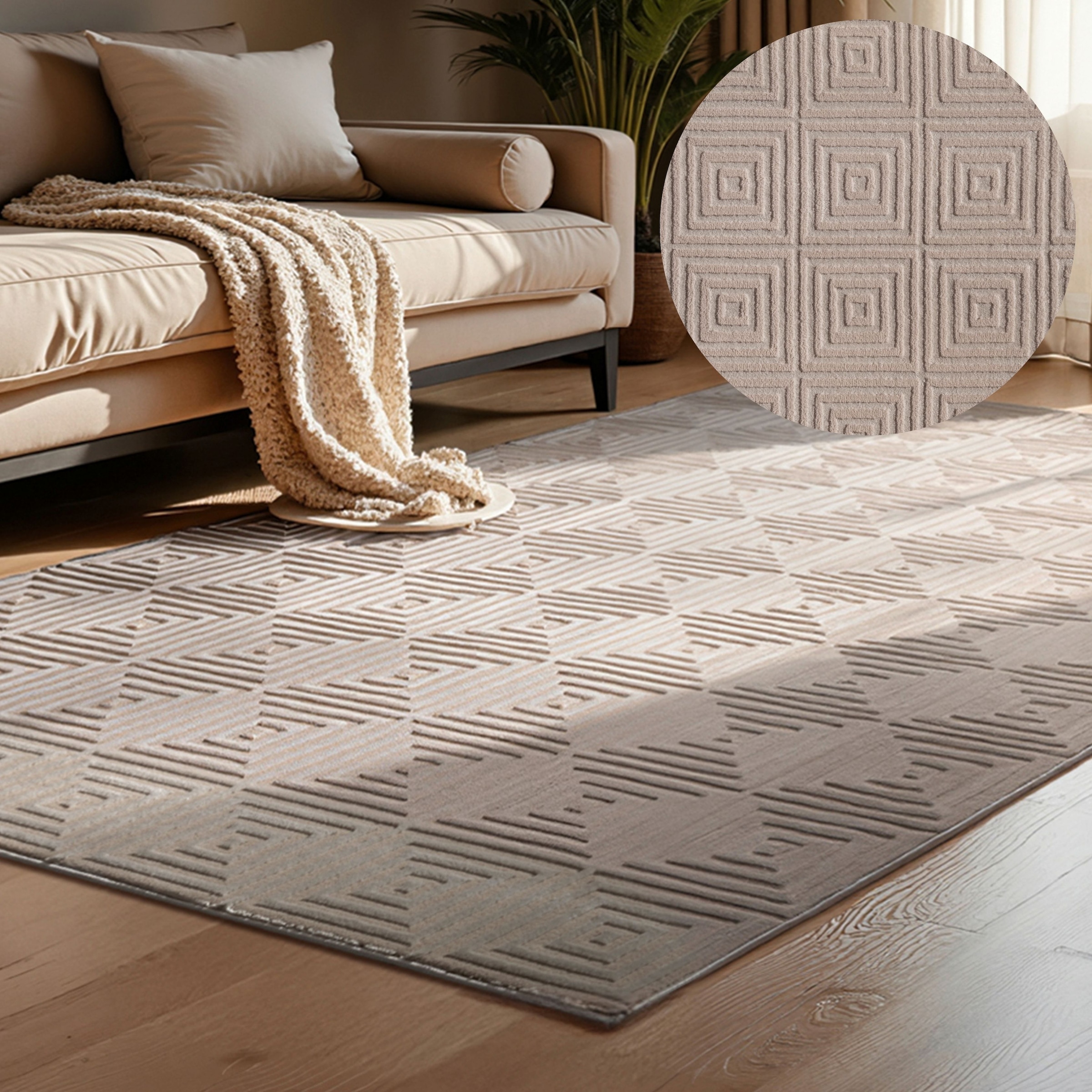 Image of ELLE DECORATION Designteppich "Tourmaline" rechteckig 9 mm Höhe Wohnzimmer, Schlafzimmer, Läufer, Hoch-Tief Effekt, Flur, Glanz