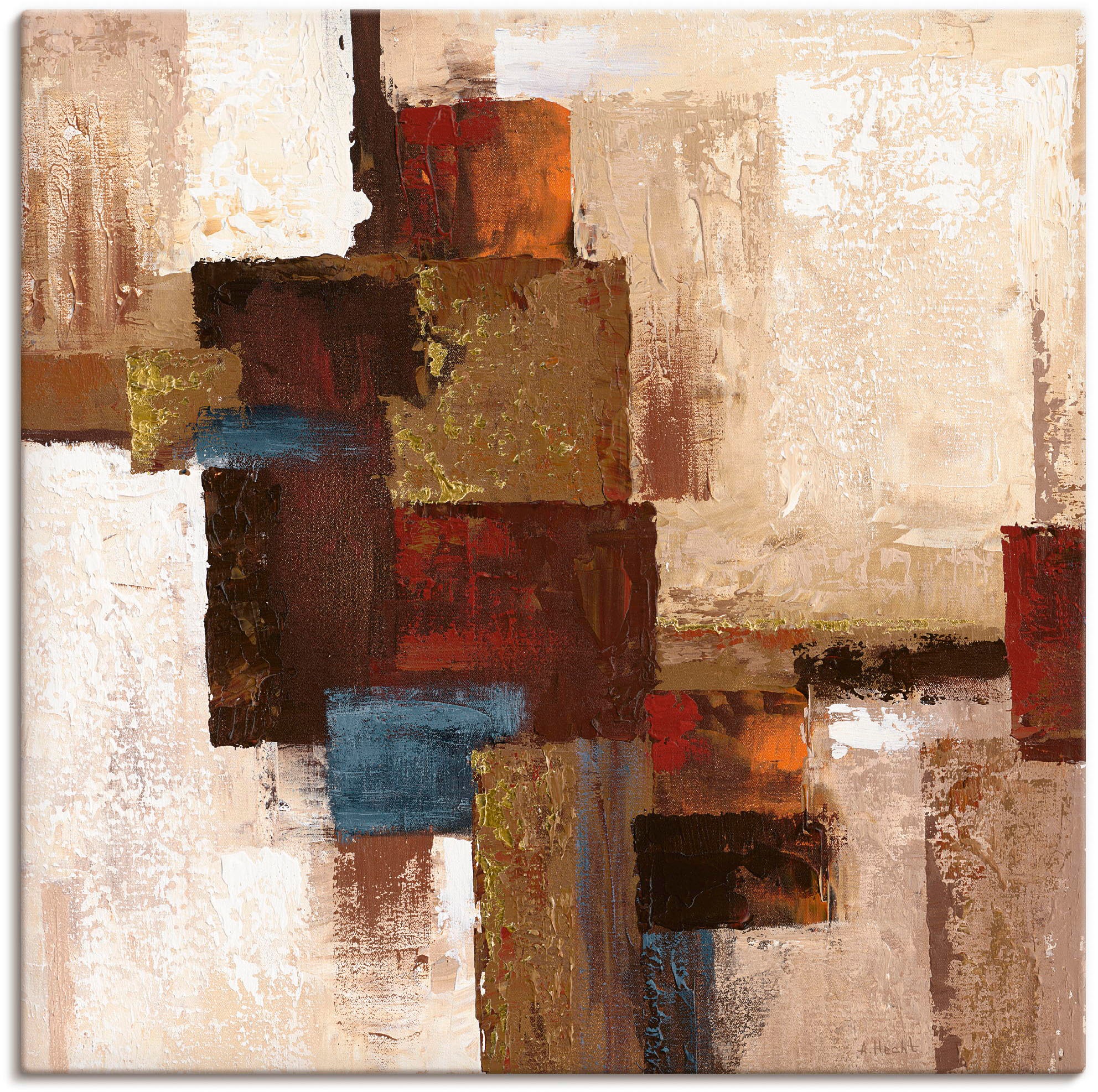 Image of Artland Leinwandbild "Karos Abstrakt I" Muster 1 Stk. tlg. auf Holzrahmen gespannt