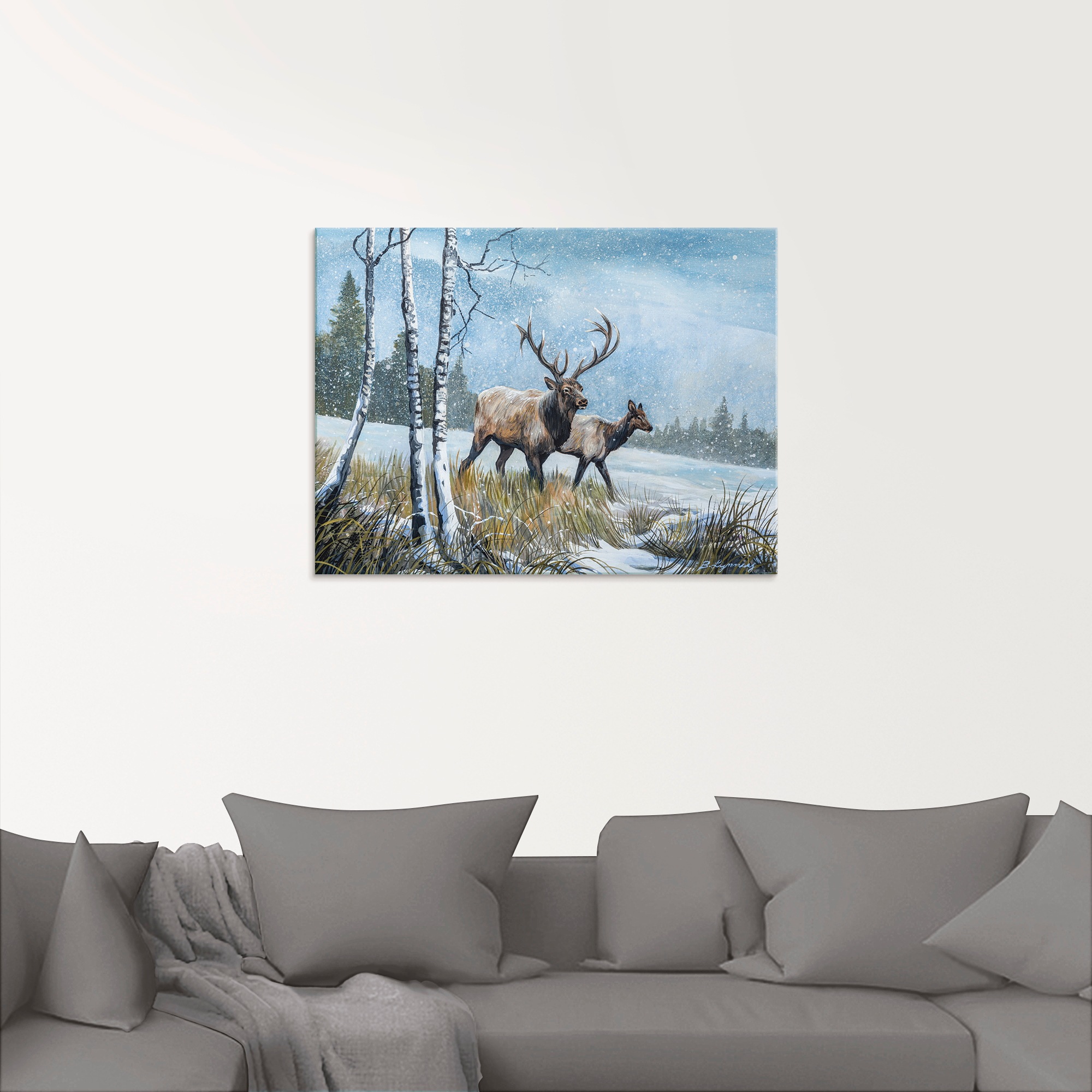 Artland Glasbild »Hirsch Reise IV«, Wildtiere, (1 St.), in verschiedenen Grössen