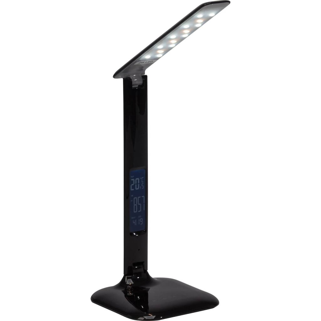 Brilliant LED Tischleuchte »Glenn«, 1 flammig-flammig, H 55 cm, dimmbar, CCT, Touch-, Uhr/Wecker-, Kalenderfunktion, schwarz