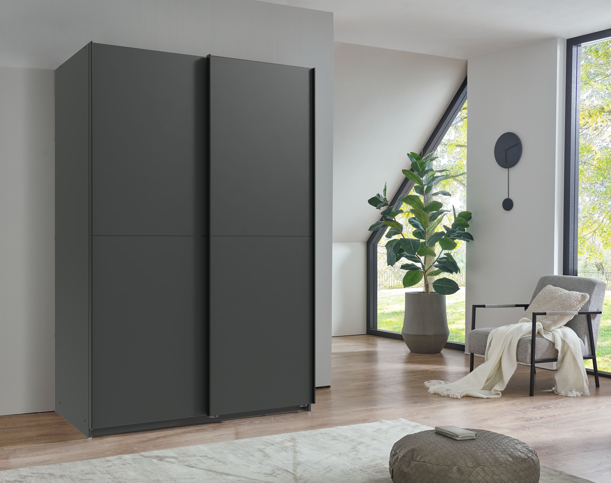 Wimex Armoires à vêtements »Mugano, B/T/H 135 oder 180/65/198cm, Made in Germany« wähle Deine Ausstattung: Basic oder Premium!,  2 Schwebetüren mit oder ohne Spiegel, Metallgriffe