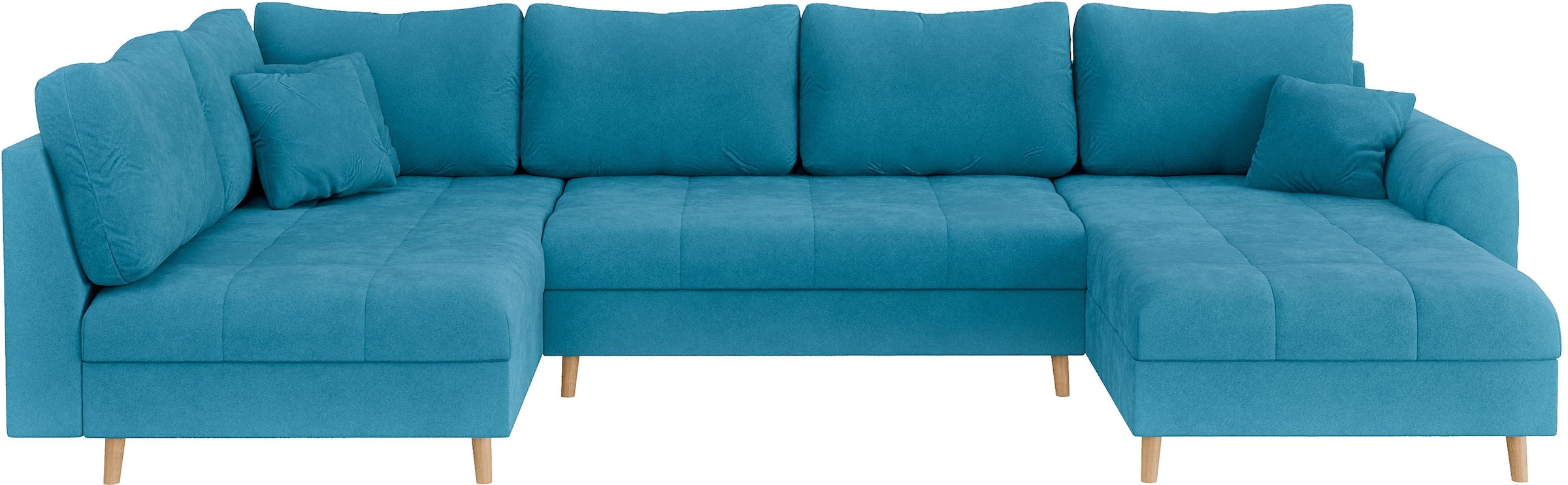 Home affaire Paysage de salon »CHARRE U-Form mit Ottomane, Masse B/T/H: 310/161/81 cm« feine Steppung, lose Rücken- und Zierkissen, auch in Cord und Bouclé