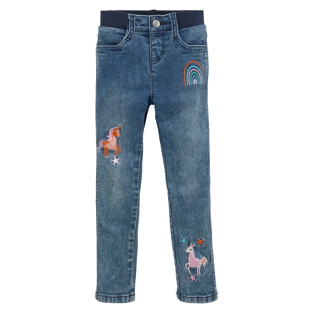 KIDSWORLD Stretch-Jeans »für kleine Mädchen«, mit toller Stickerei