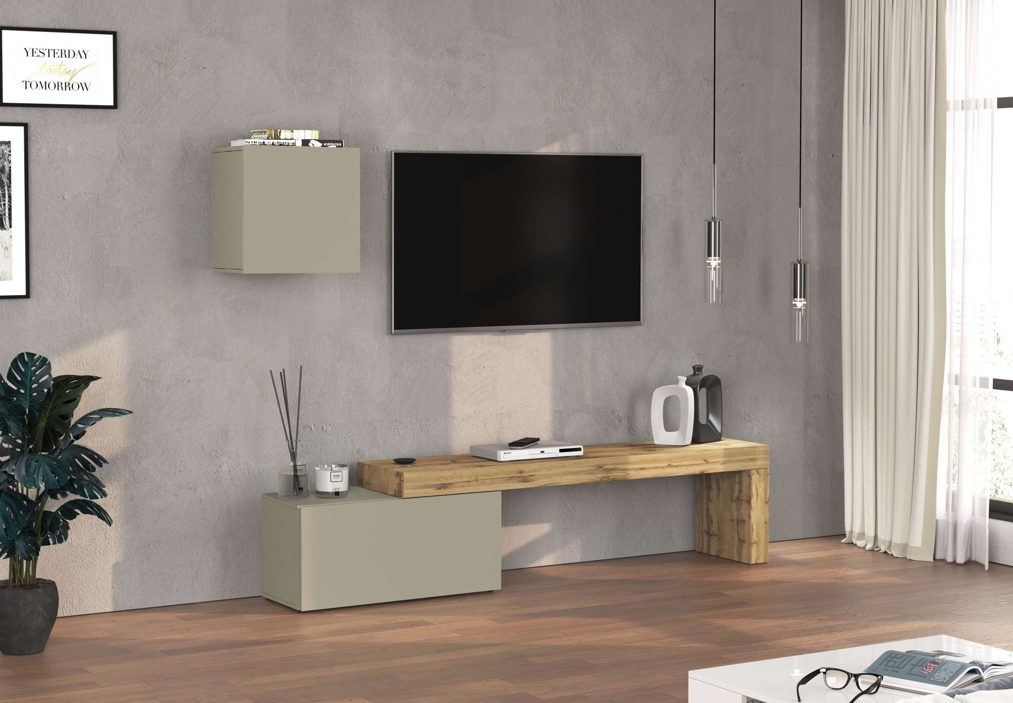 Image of GOODproduct TV-Wand "Chronos TV-Set, Wohnwand – Elemente frei platzierbar, Made in Italy" Set, 2-er set, 2 Stk. tlg.