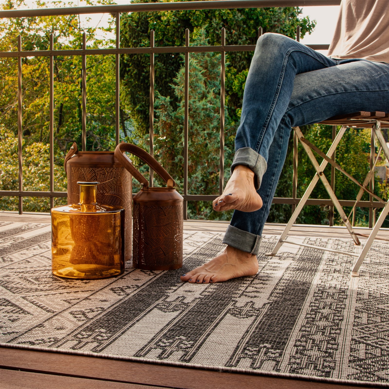 Kayoom Tapis »Nautic 886« Rectangulaire 7 mm Höhe Kurzflor, Modernes Muster, Deko,; In -und Outdoor geeignet