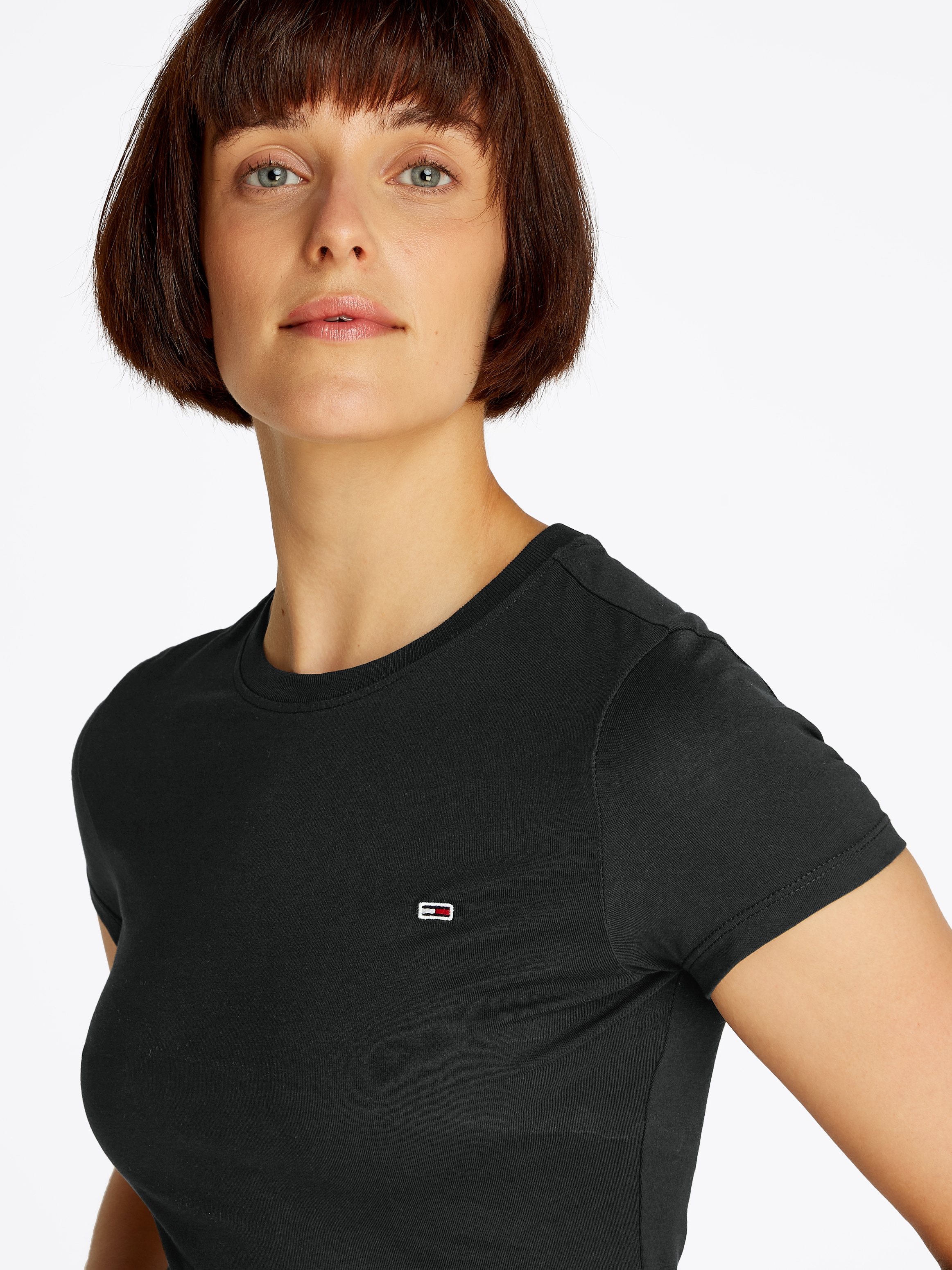 Tommy Jeans T-Shirt »TJW SLIM C-NECK TEE«, mit Logo-Stickerei
