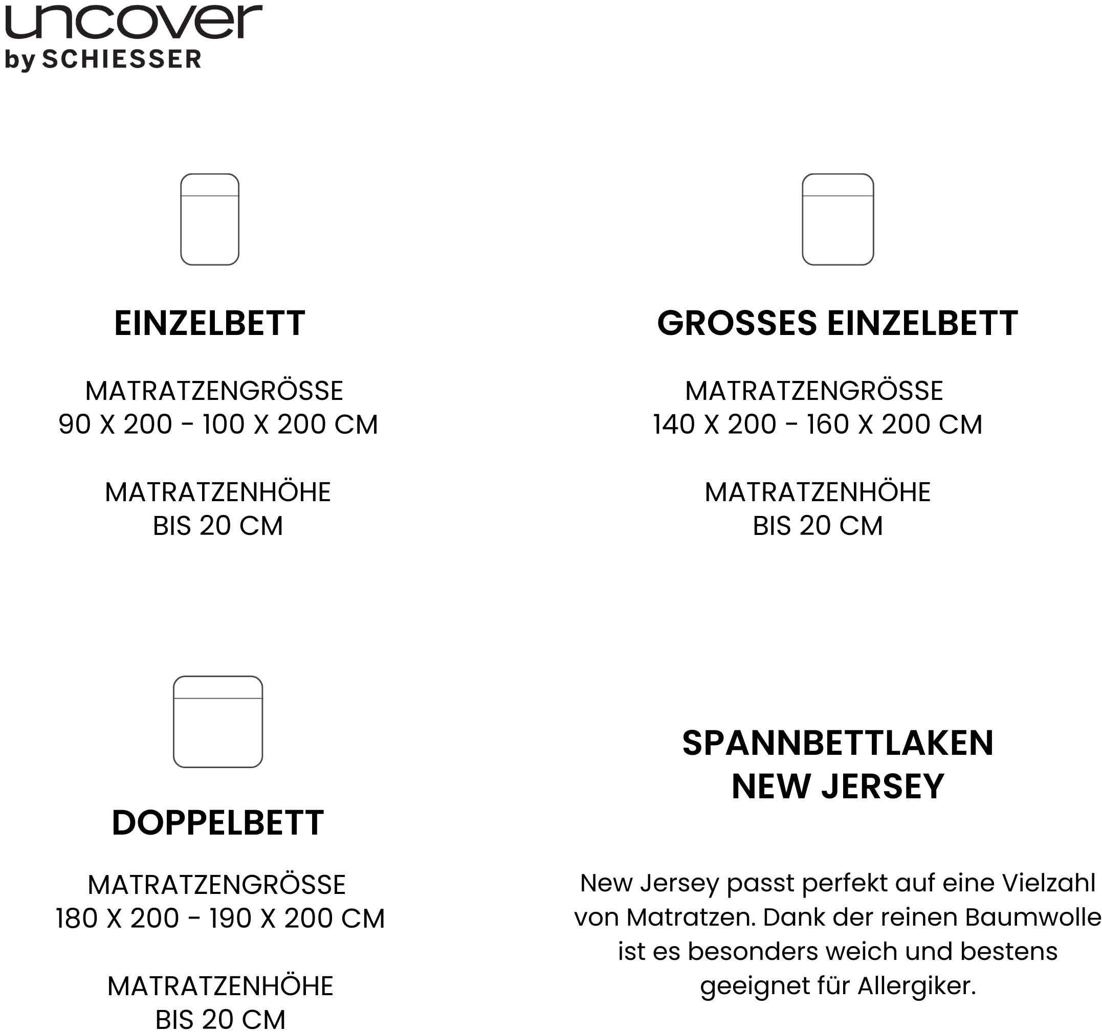 uncover by SCHIESSER Draps de lit »New Jersey aus 100% Baumwolle« Made in Green