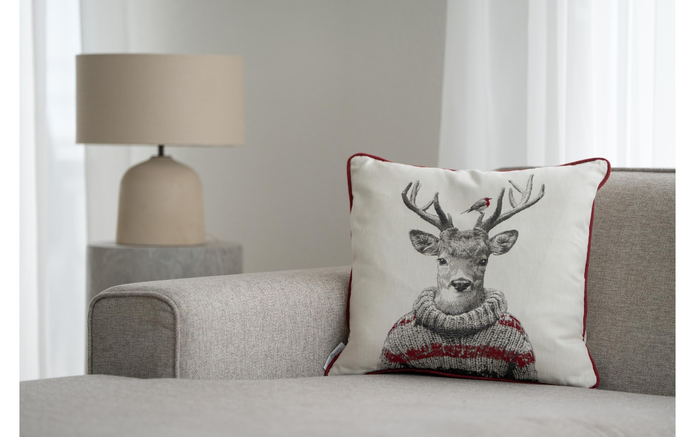 Casa Leon Kissenhülle »Kissenhülle Hirsch mit Pullover 45 x 45 cm«