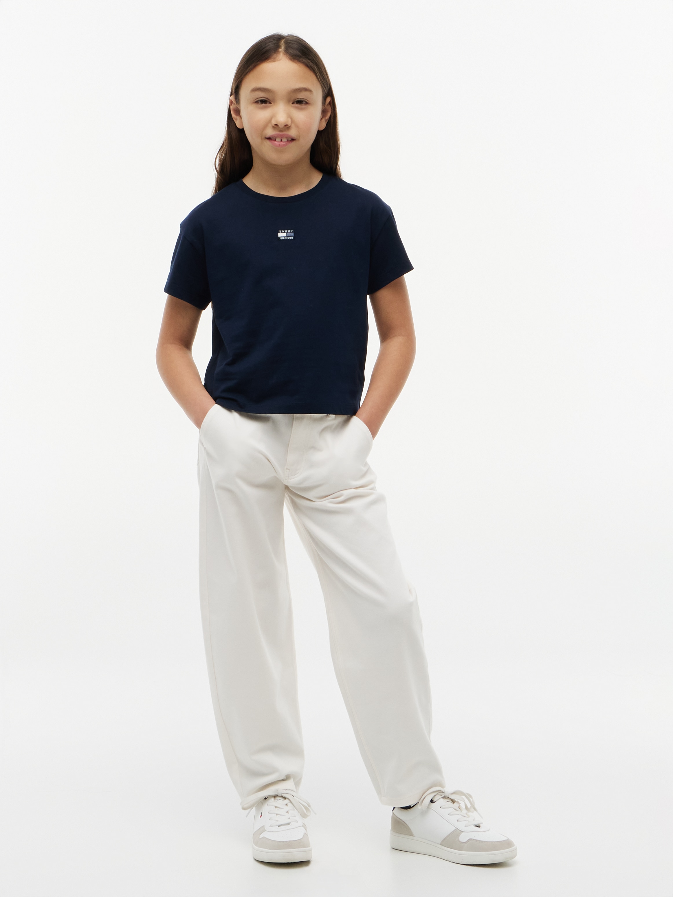 Tommy Hilfiger T-Shirt Regular Fit, Rundhalsausschnitt, reine Baumwolle, Kinder bis 16 Jahre