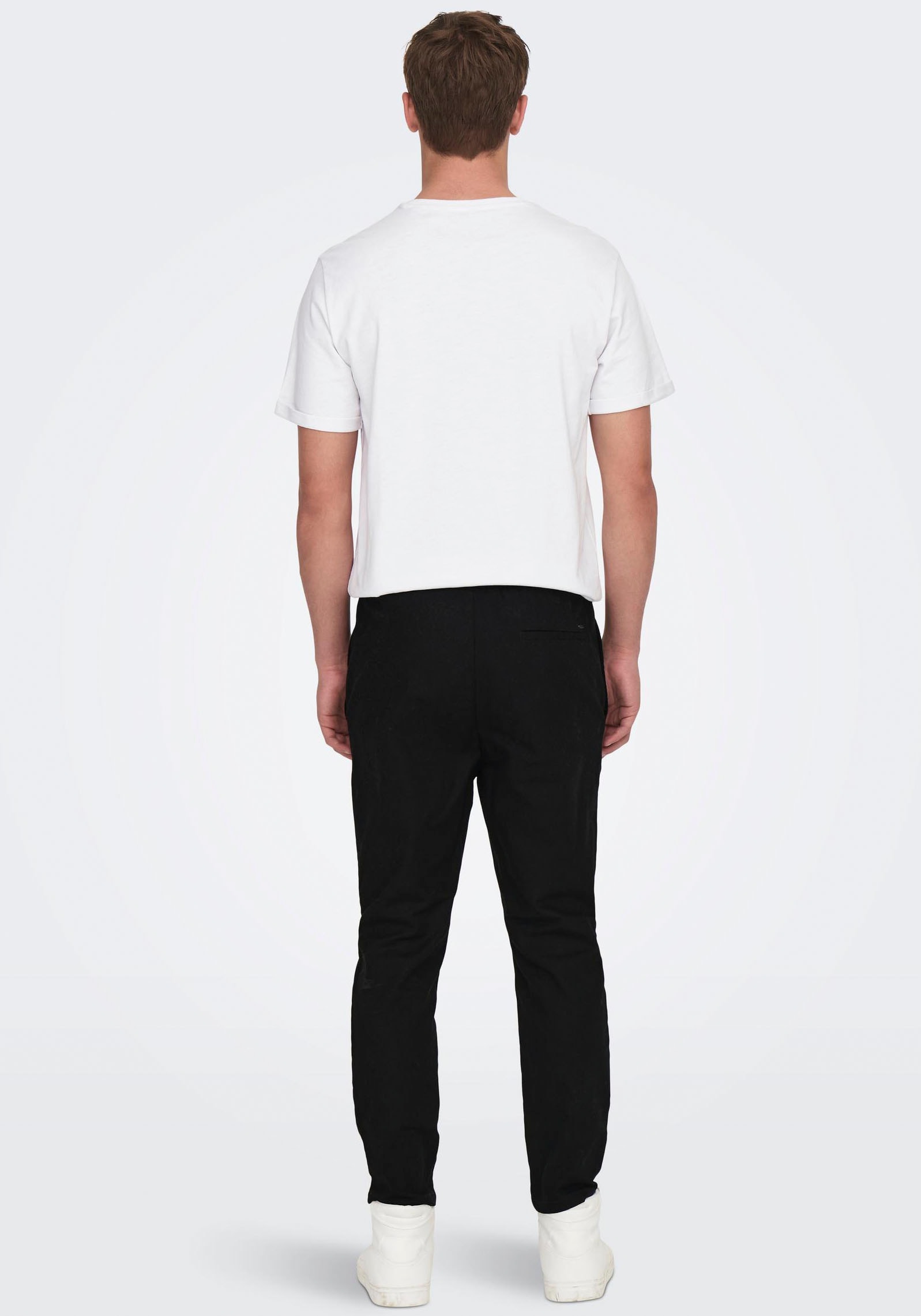 ONLY & SONS Pantalon en tissu »ONSLINUS CROP 0007 COT LIN PNT NOOS«  mit Leinen