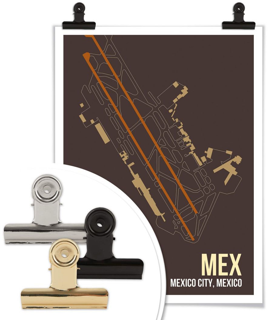 Wall-Art Poster »Wandbild MEX Grundriss Mexico City«, Grundriss, (1 St.),  Poster, Wandbild, Bild, Wandposter à bas prix