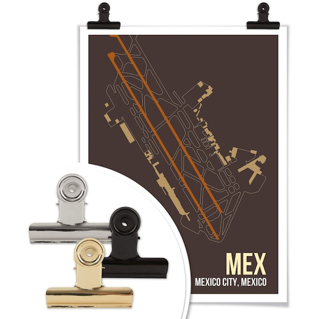 Mexico St.), Wandbild, MEX Wall-Art à Grundriss, (1 Bild, bas prix Poster, City«, »Wandbild Wandposter Grundriss Poster