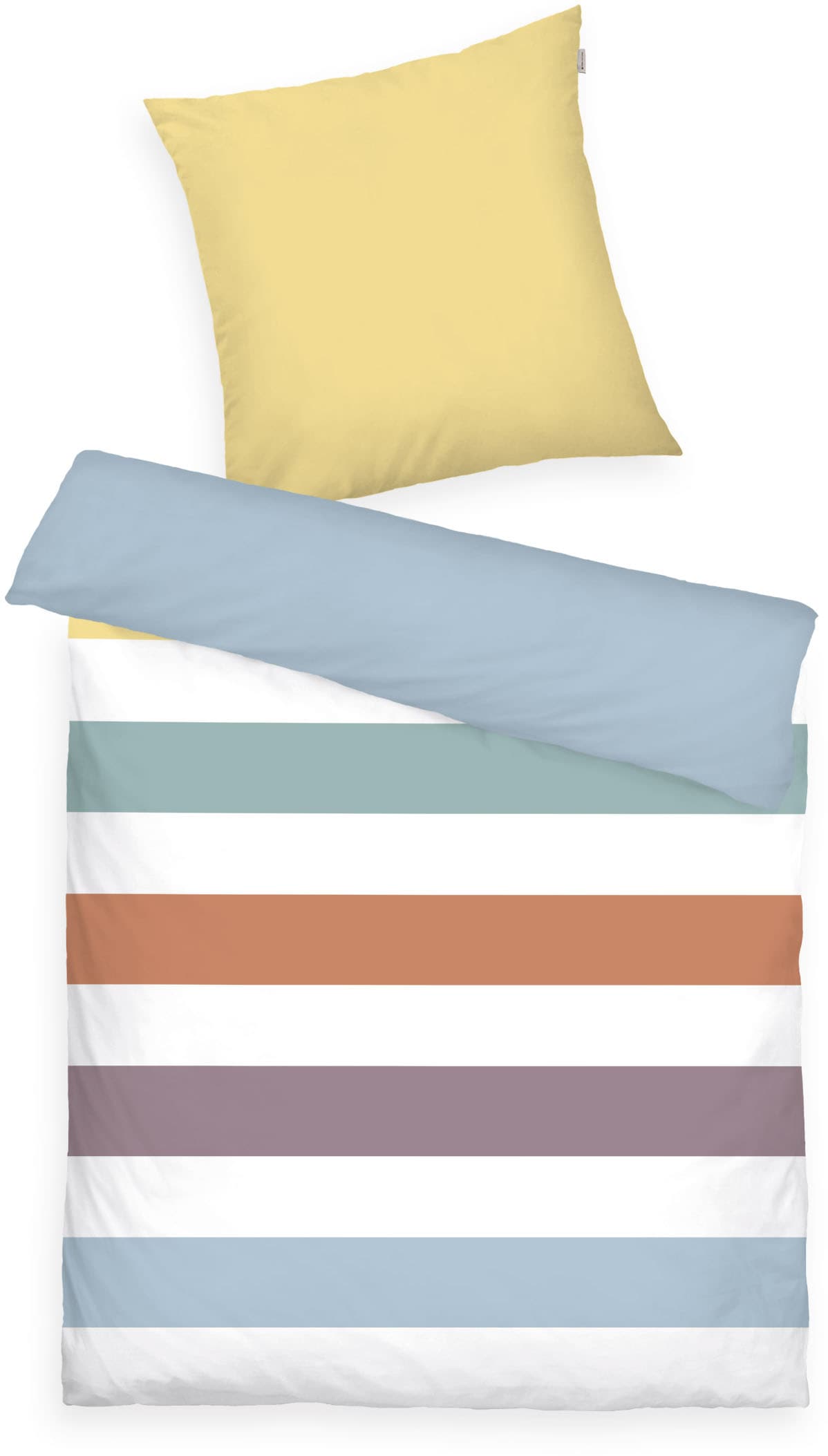 Image of TOM TAILOR HOME Bettwäsche "COLORED STRIPES in Gr. 135x200cm, 155x220cm, 200x220cm oder 100x135cm" 2 Stk. new bedroom, gewebtes Label