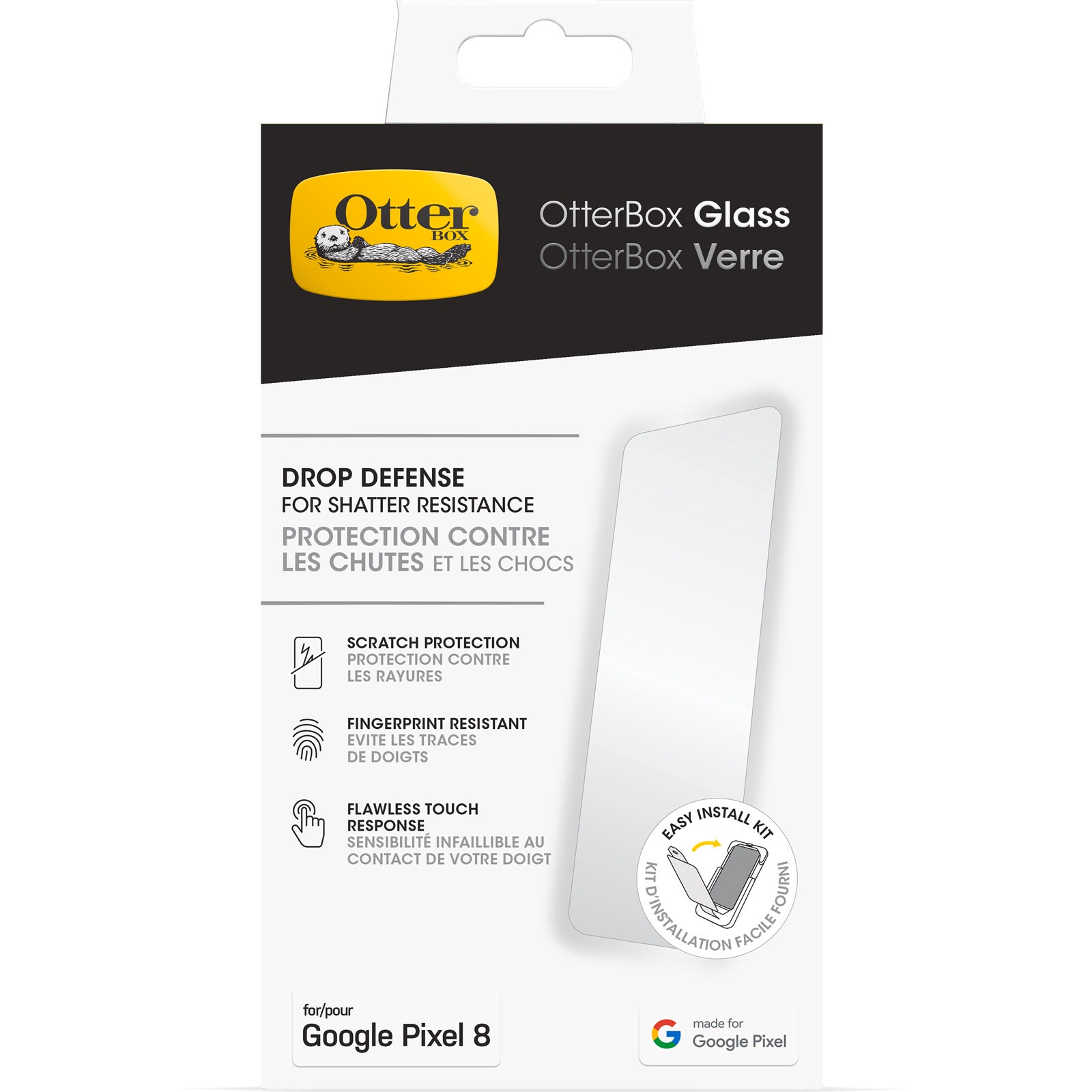 Otterbox Displayschutzglas »Screen Protector«, für Google Pixel 8, gehärtetes Glas, Schutz vor Brüchen, Kratzern und Stürzen