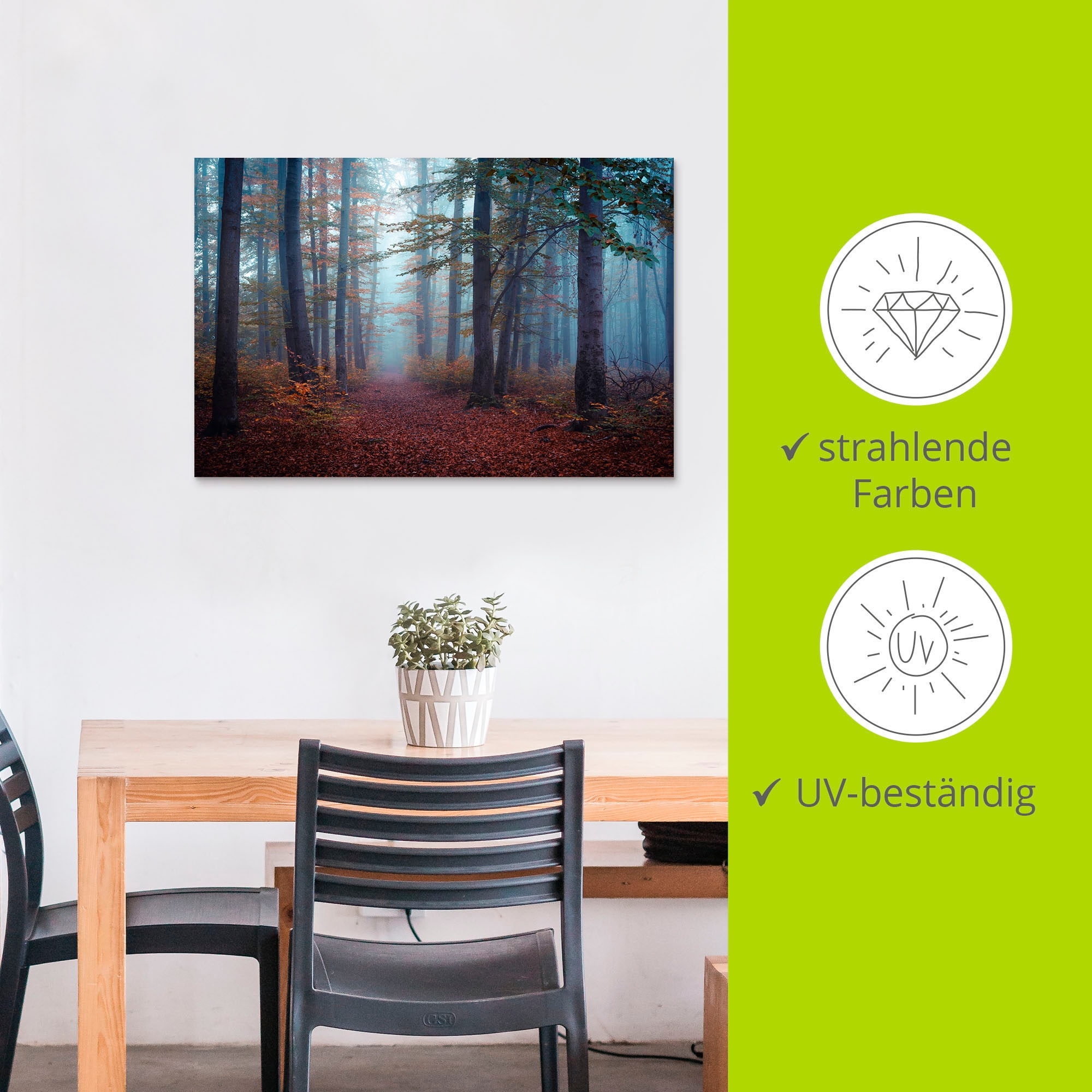 Artland Wandbild »Wald im Nebel«, Waldbilder, (1 St.), als Alubild, Outdoorbild in verschied. Grössen