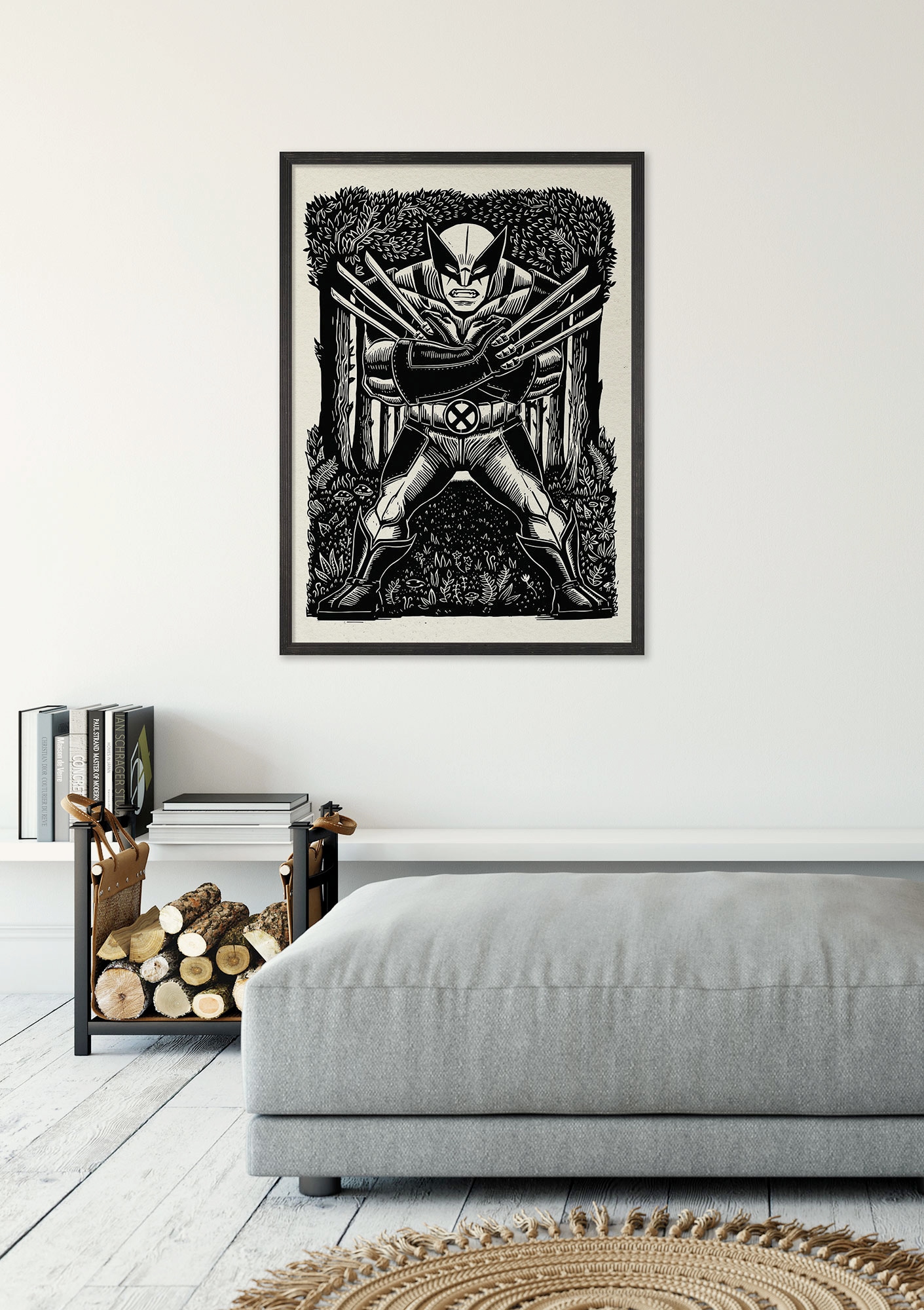Image of Komar Wandbild "Marvel Wolverine Lino-Cut" Disney Set, 1 Stk. tlg. 30 x 40 cm (Breite x Höhe) - Kinderzimmer, Dekoration