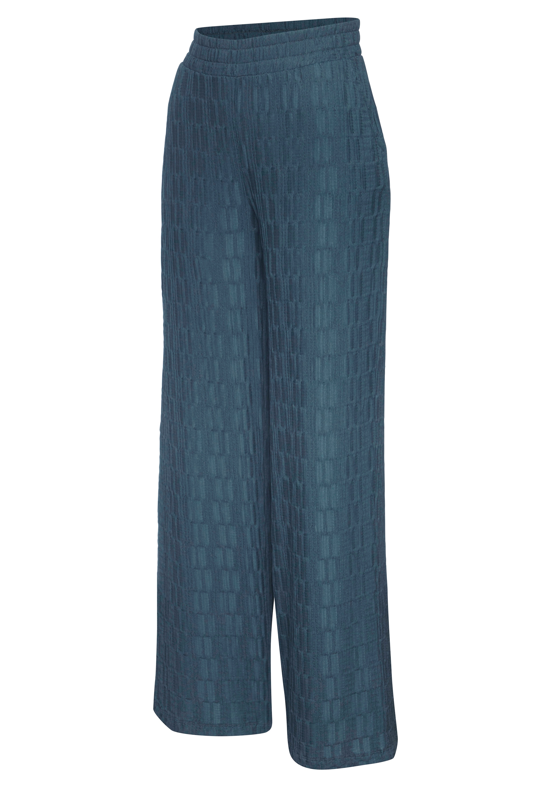 LASCANA Pantalon homewear »-Relaxhose«  coupe large, design en structure nid d'abeille