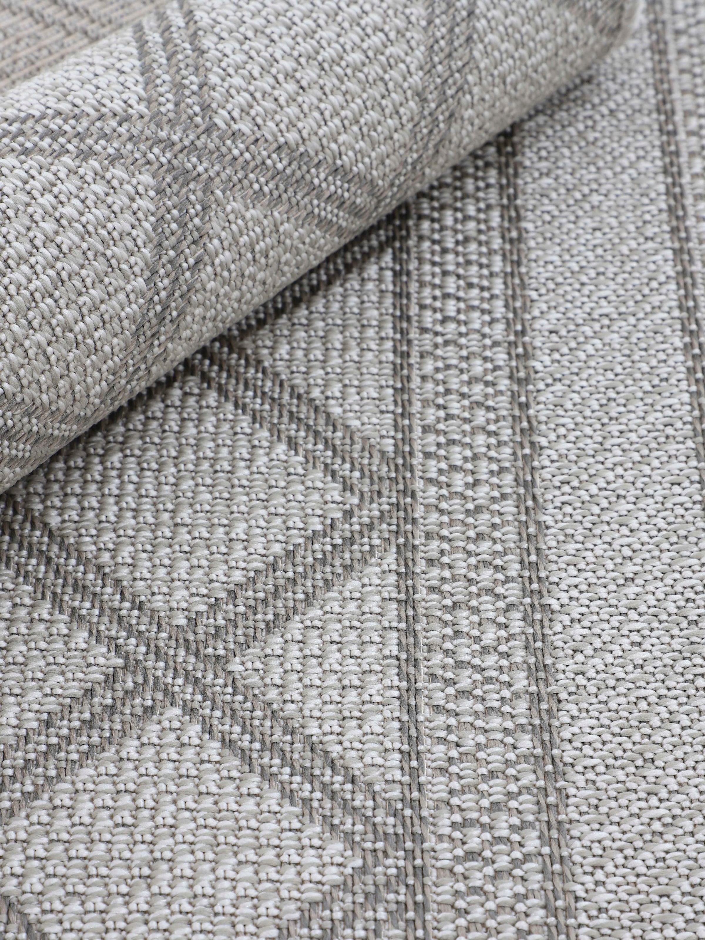 carpetfine Teppich »Boho 104«, rund, 4 mm Höhe, robustes Flachgewebe, Sisal Optik, UV-beständig, Aussenbereich