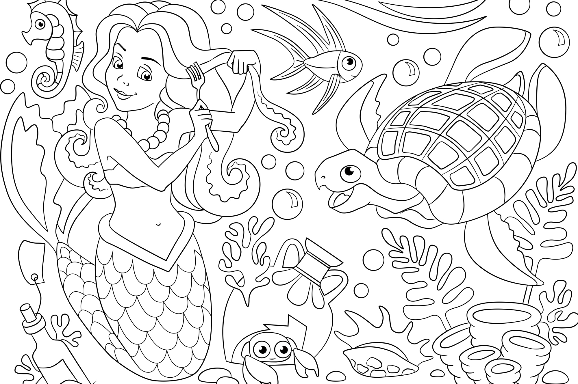 queence Wandsticker »Meerjungfrauen Unterwasserwelt« DIY-Wandsticker zum Bemalen